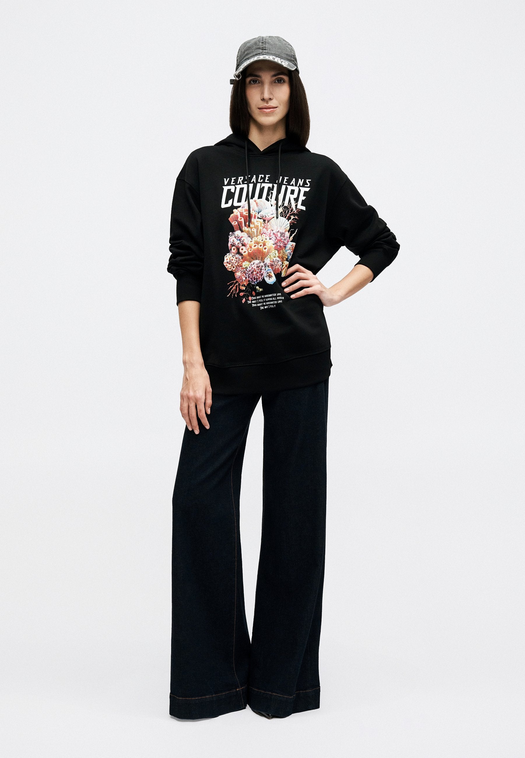 SEA LIFE STRASS - Hoodie - black