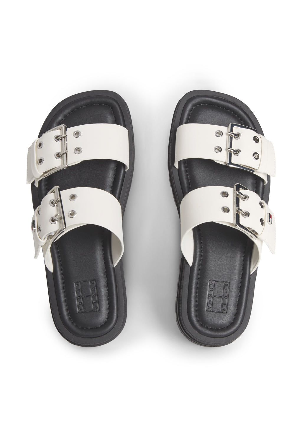 CHUNKY CLEAT DOUBLE BUCKLE SANDALS - Sandals - ivory