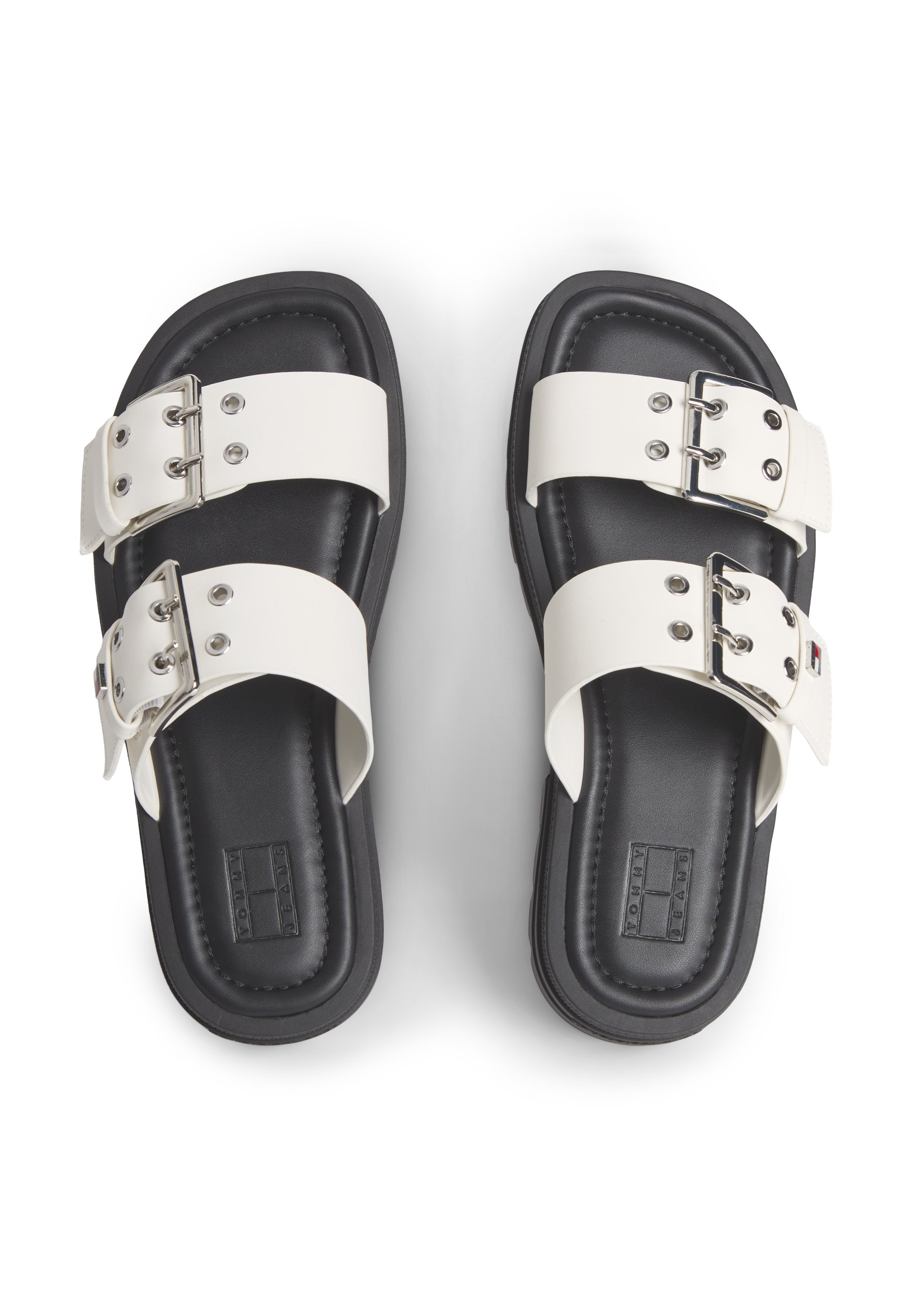 CHUNKY CLEAT DOUBLE BUCKLE SANDALS - Sandals - ivory