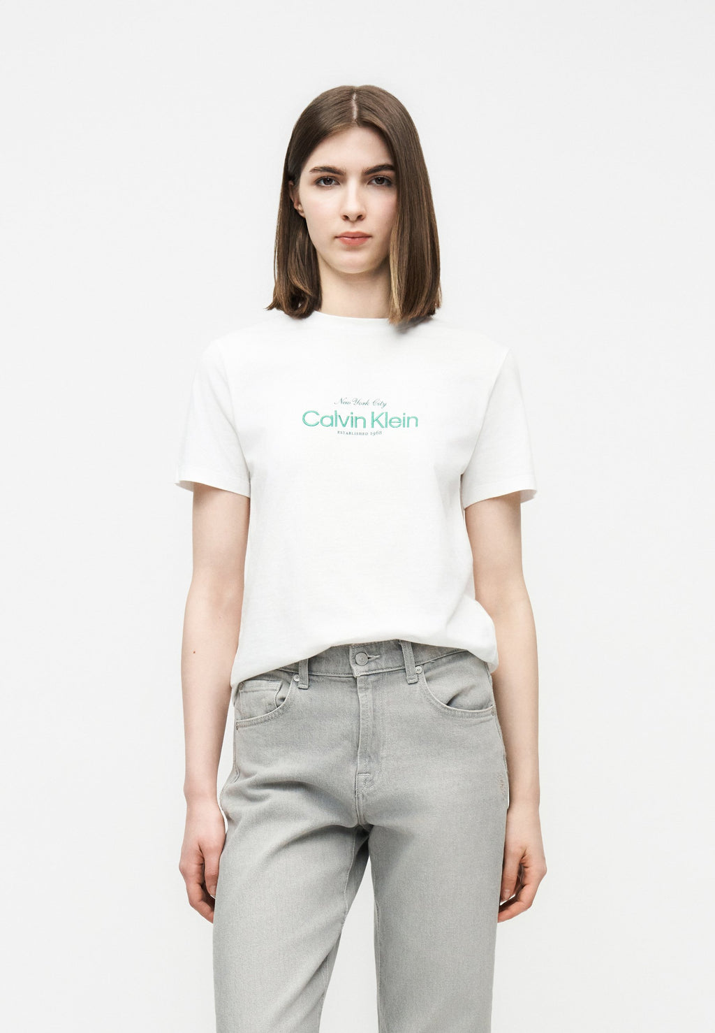 SS CLASSIC CK NYC LOGO TEE - T-shirt imprimé - blanc vif