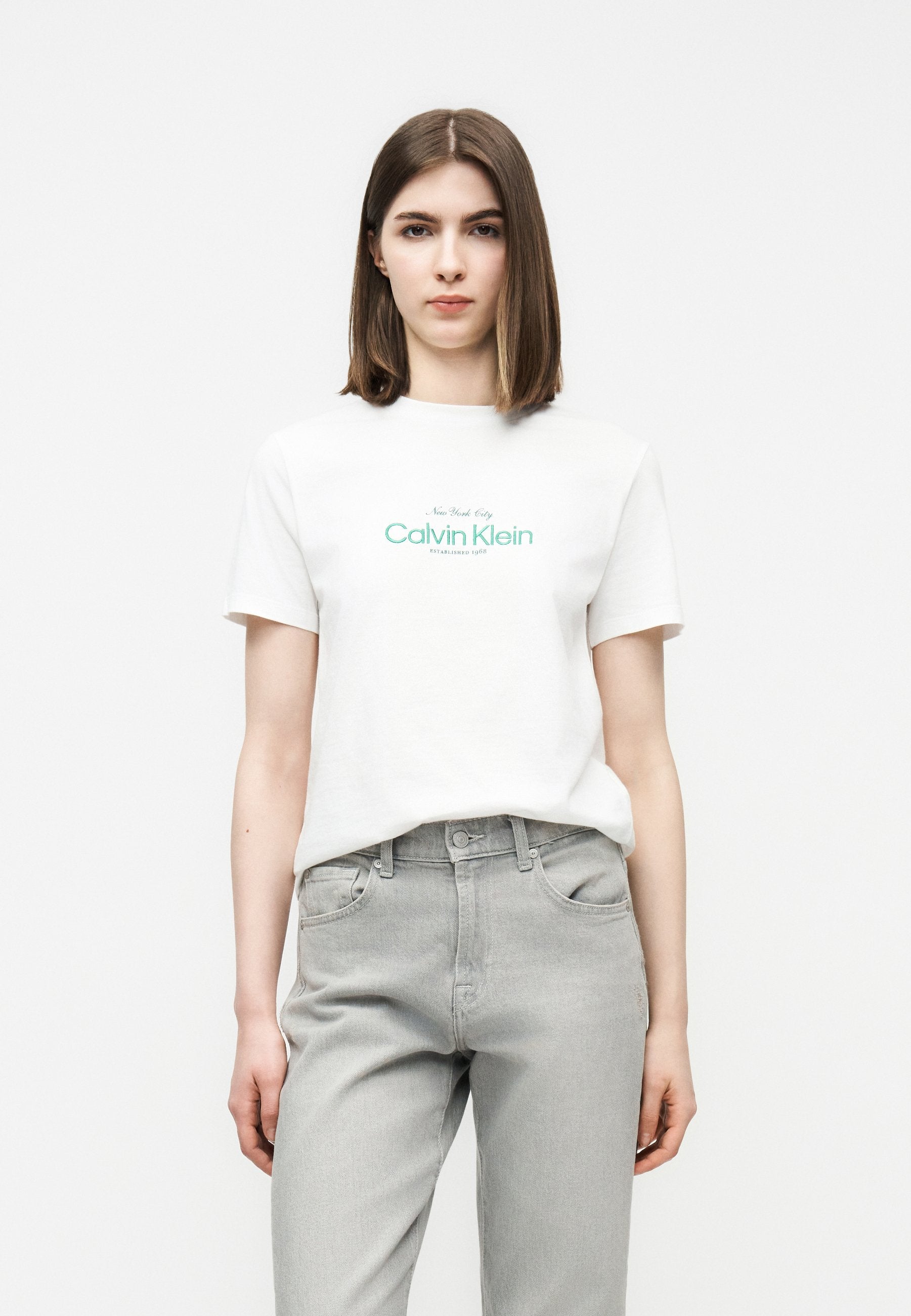 SS CLASSIC CK NYC LOGO TEE - T-shirt imprimé - blanc vif