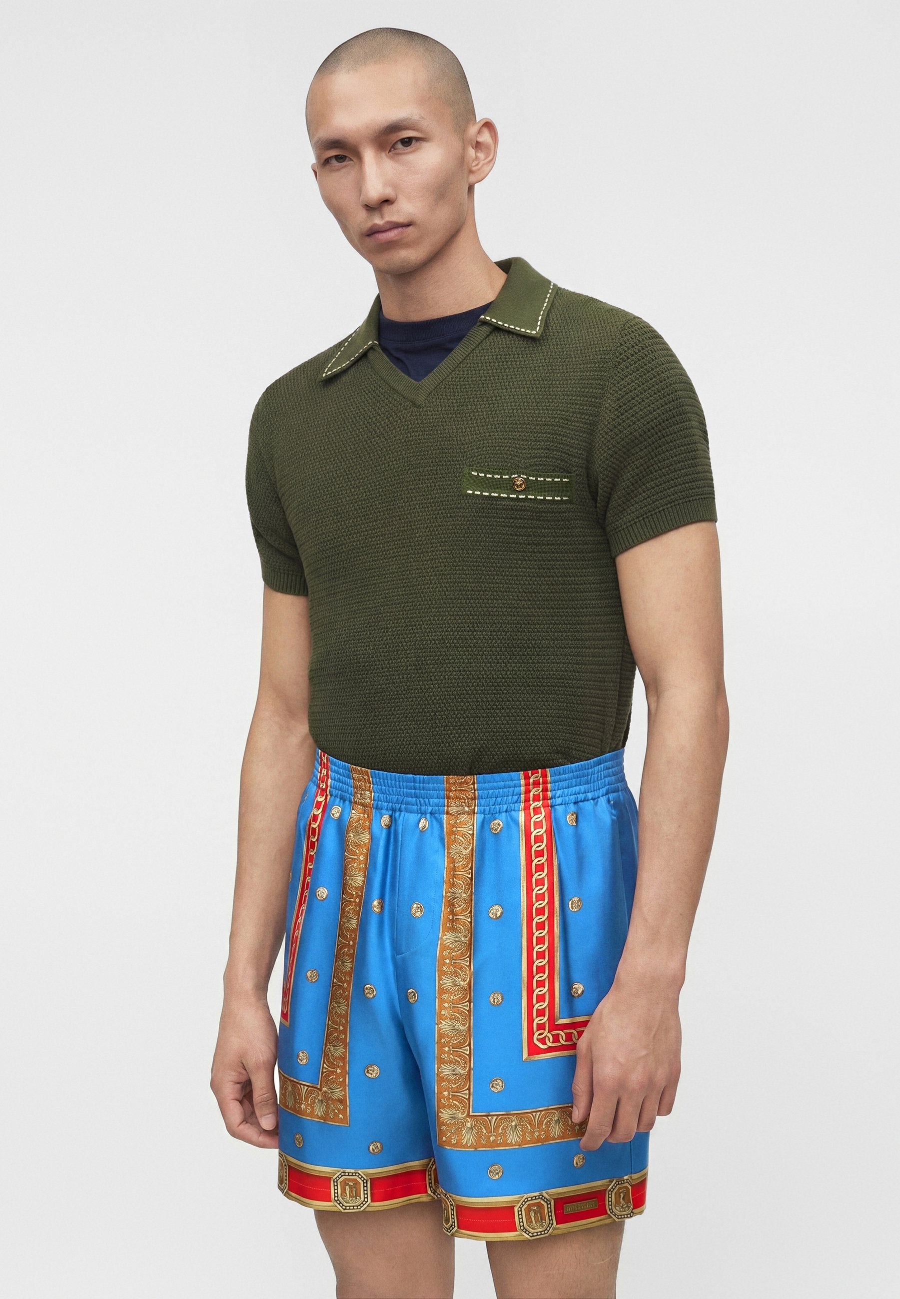 PRINT THE RING MASTER - Shorts - royal blue/red/gold-coloured
