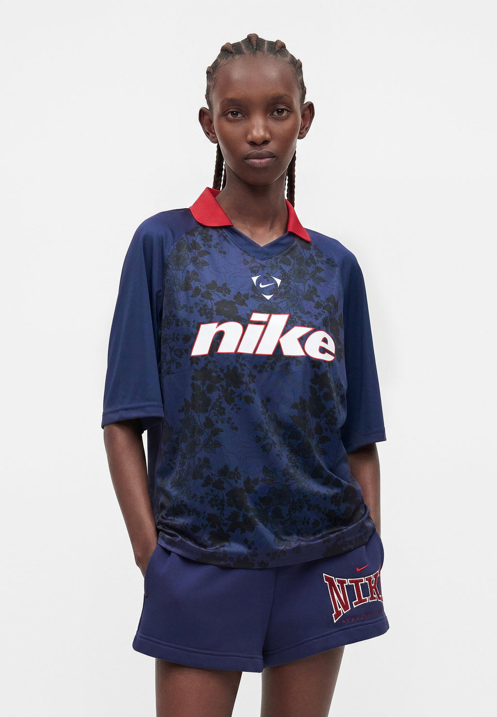 Polo – bleu nuit/rouge feu/noir