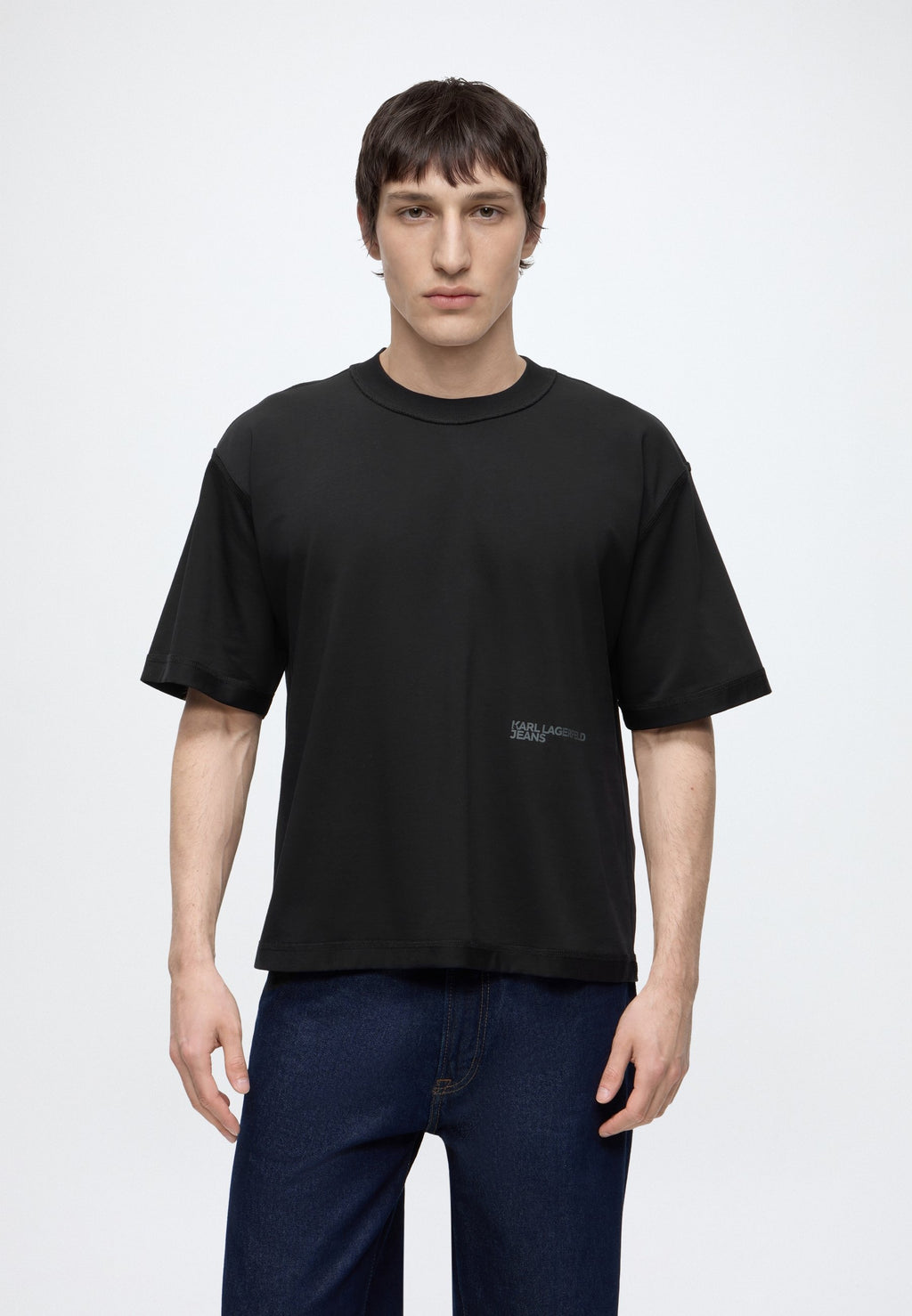 INSIDE OUT BOXY  - Basic T-shirt - black