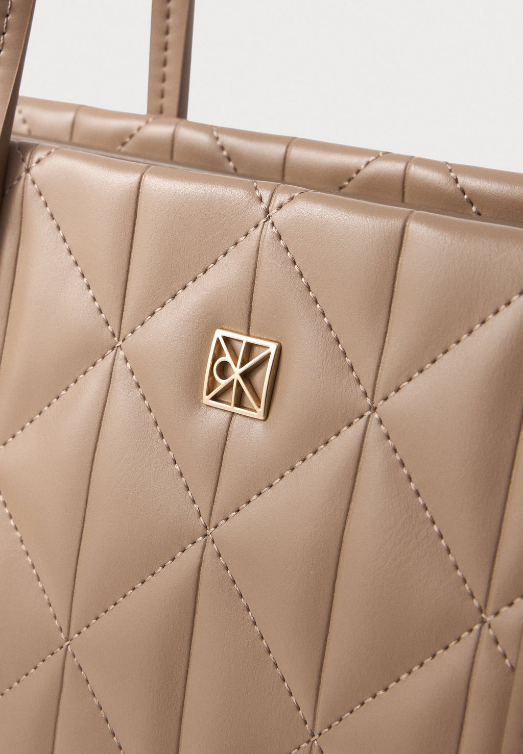 QUILTED SMALL TOTE - Handbag - desert taupe