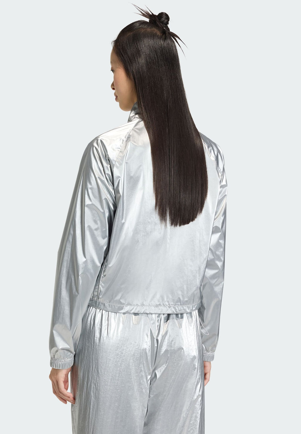 TRACKTOP - Faux leather jacket - silver met