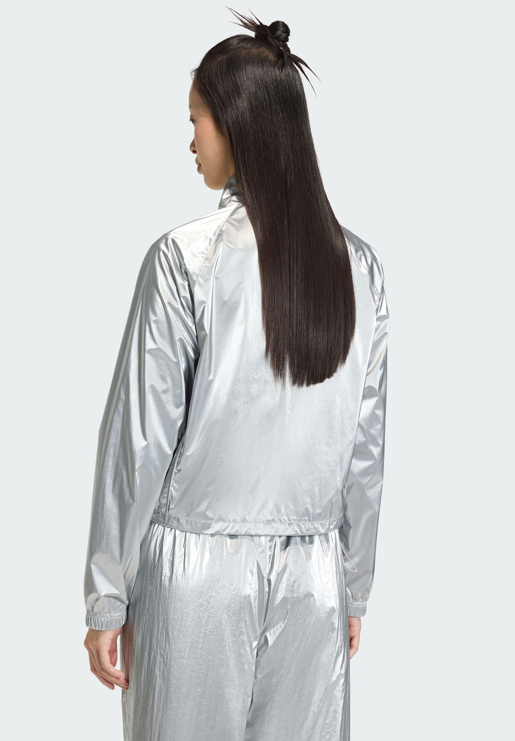 TRACKTOP - Faux leather jacket - silver met