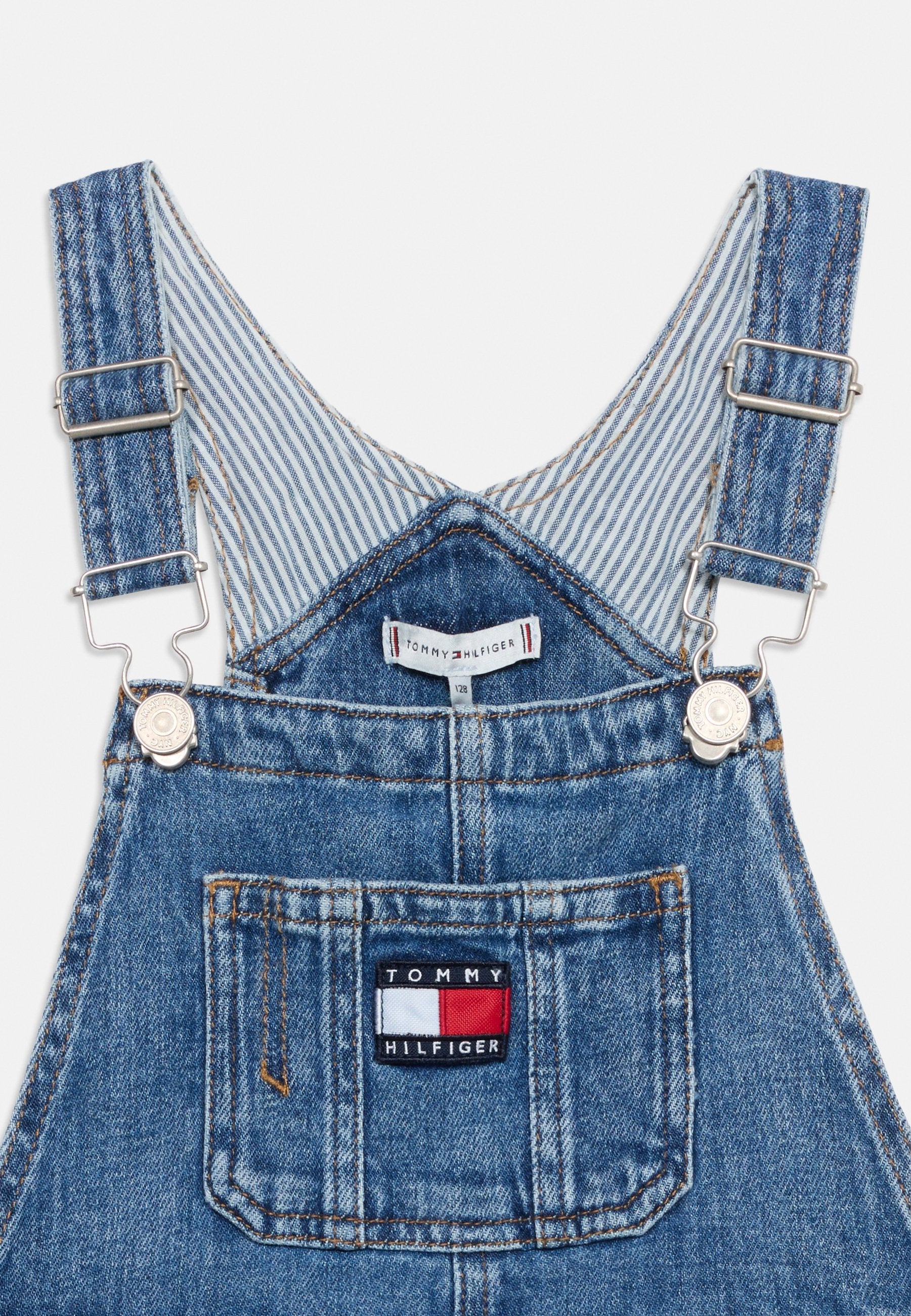 HERITAGE FLAG LOGO RELAXED DENIM DUNGAREES - Denim Dungarees - denim medium vintage