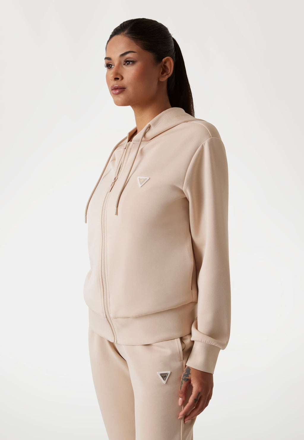 OLYMPE FULL ZIP HOODIE - Zip-up sweatshirt - beige