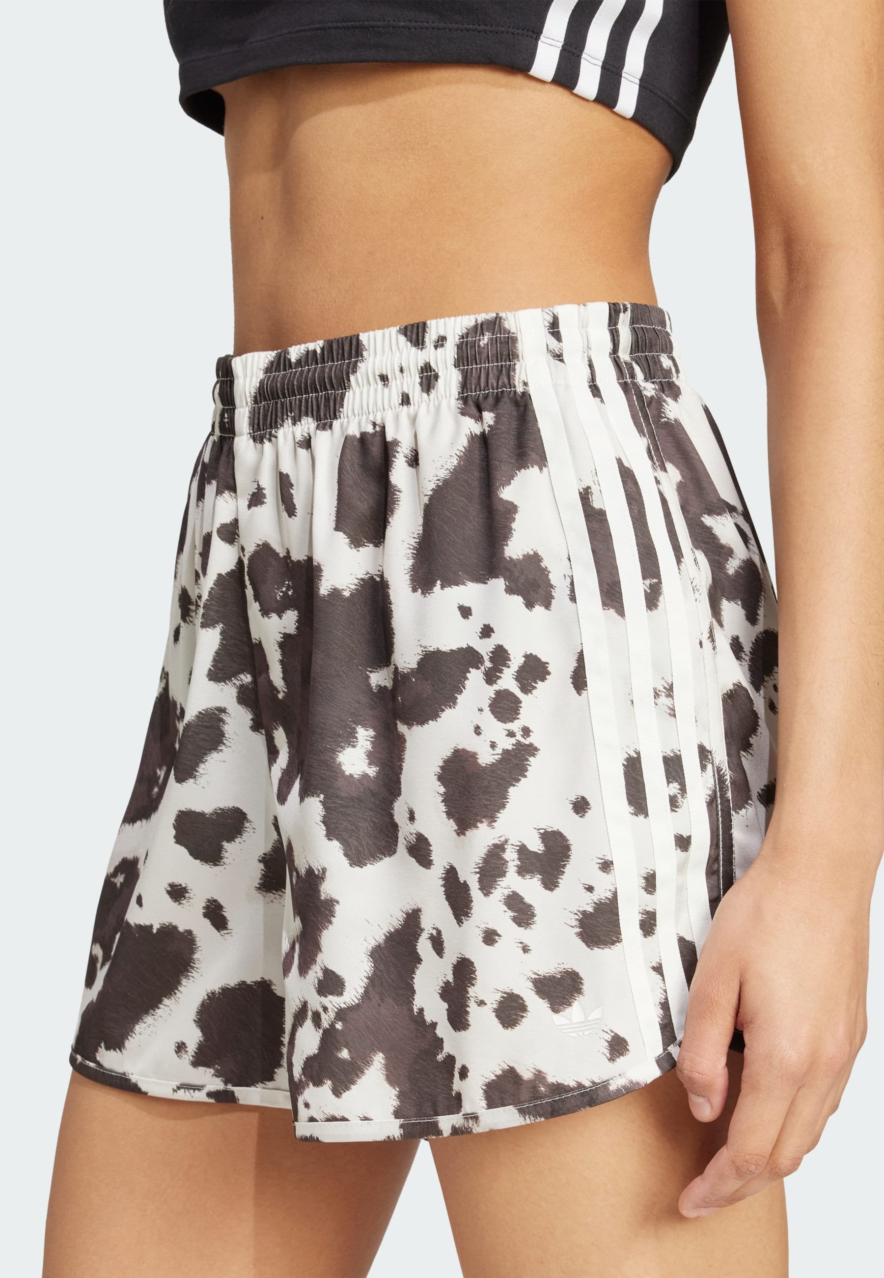 WIDE LEG COW PRINT SATIN - Shorts - multicolor off white