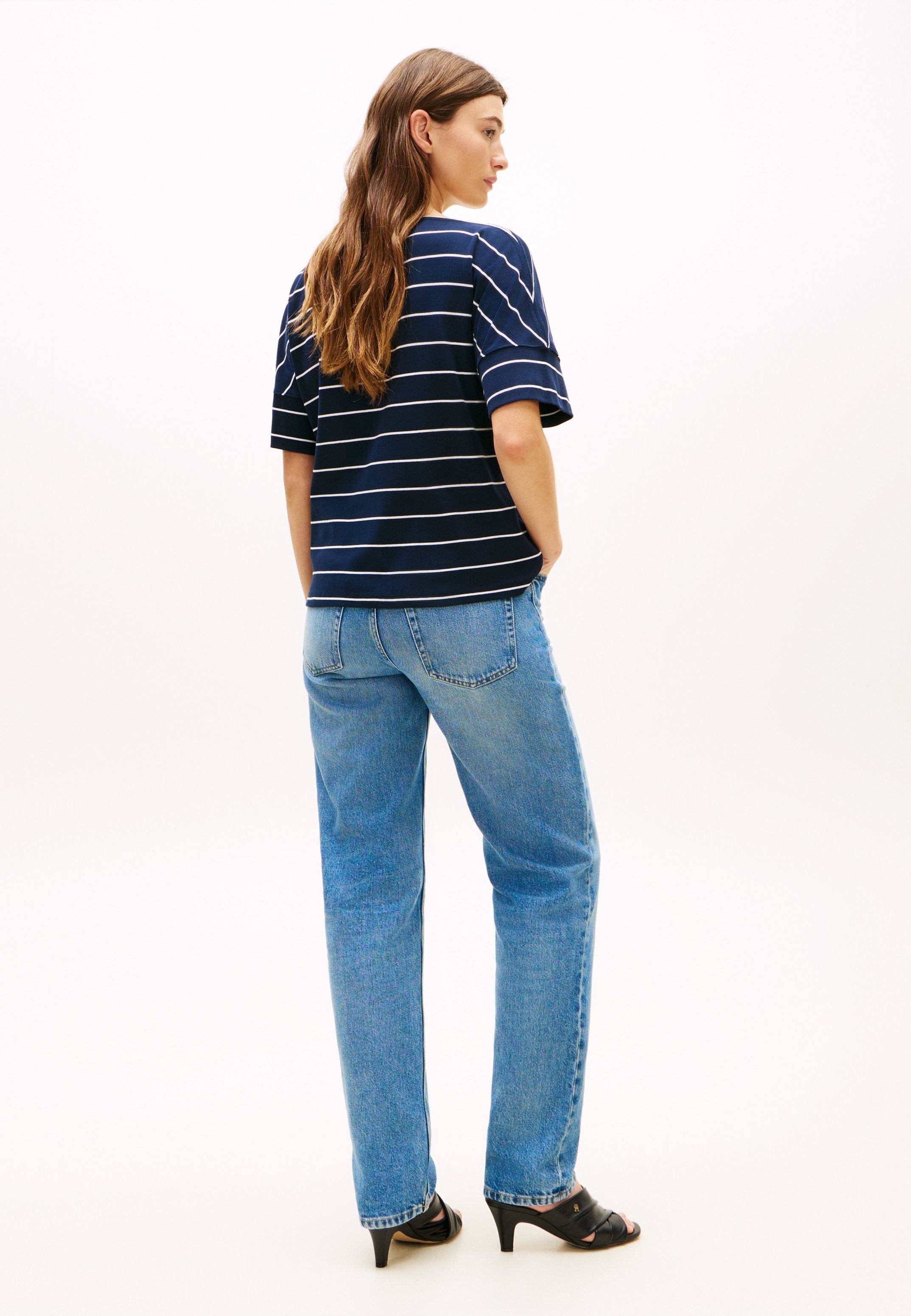 تي شيرت BOAT NECK GROWN-ON SLEEVE - تي شيرت مطبوع - ليلي داكن/إكر