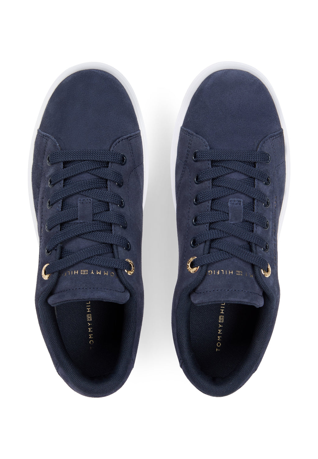 SUEDE METALLIC LOGO CUPSOLE TRAINERS - Trainers - space blue