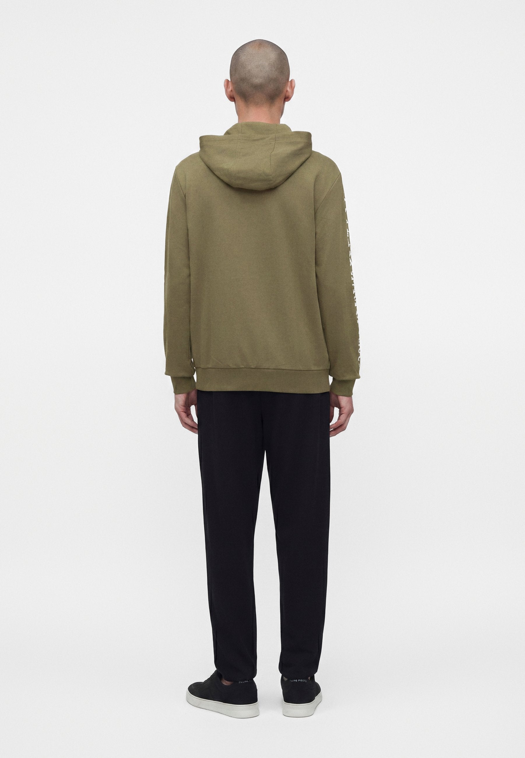 TRAIN LOGO SERIES HOODIE EXTENDED LOGO - Zip-up sweatshirt - kalamata/white