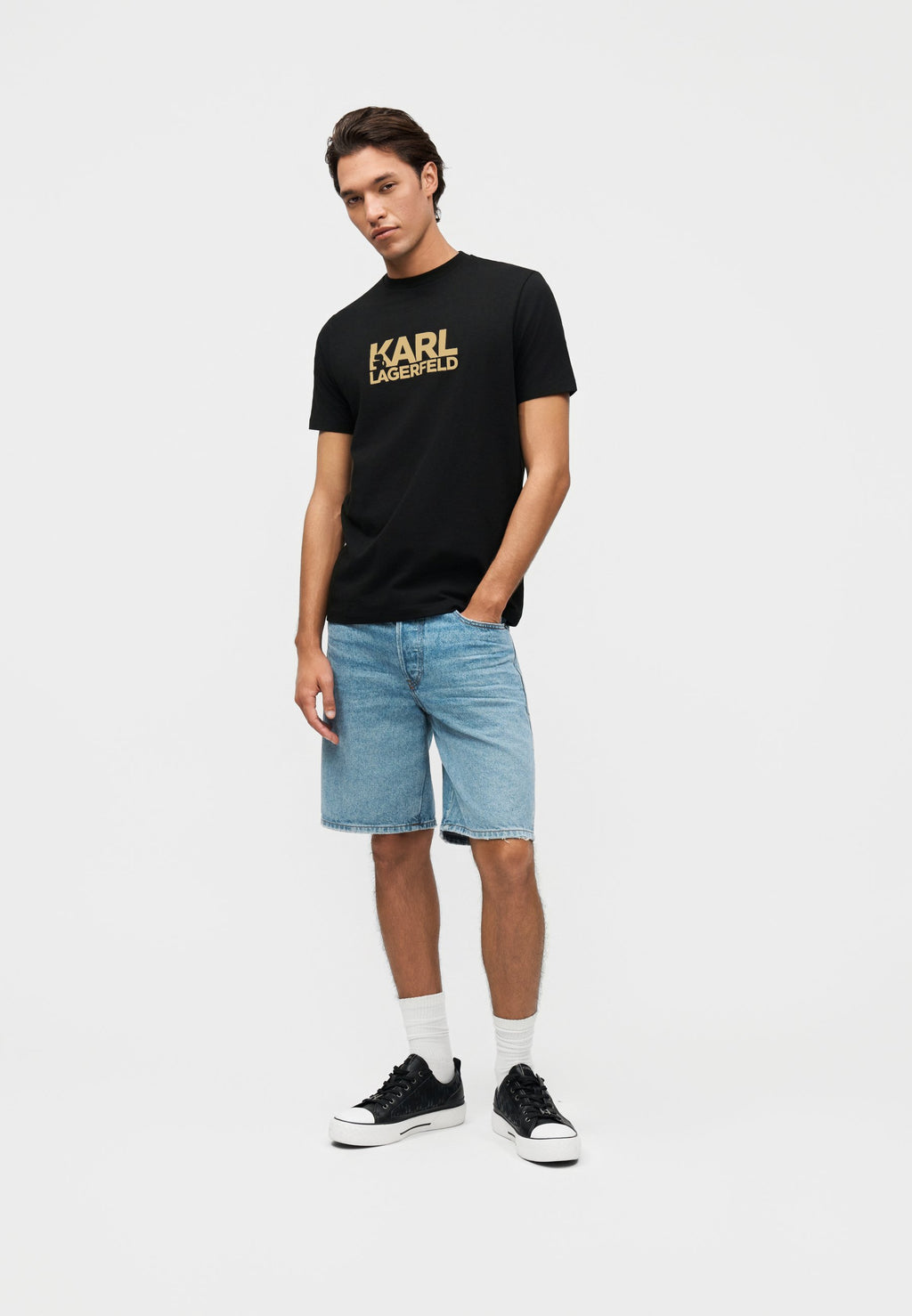 CREW NECK - Print T-shirt - gold-coloured