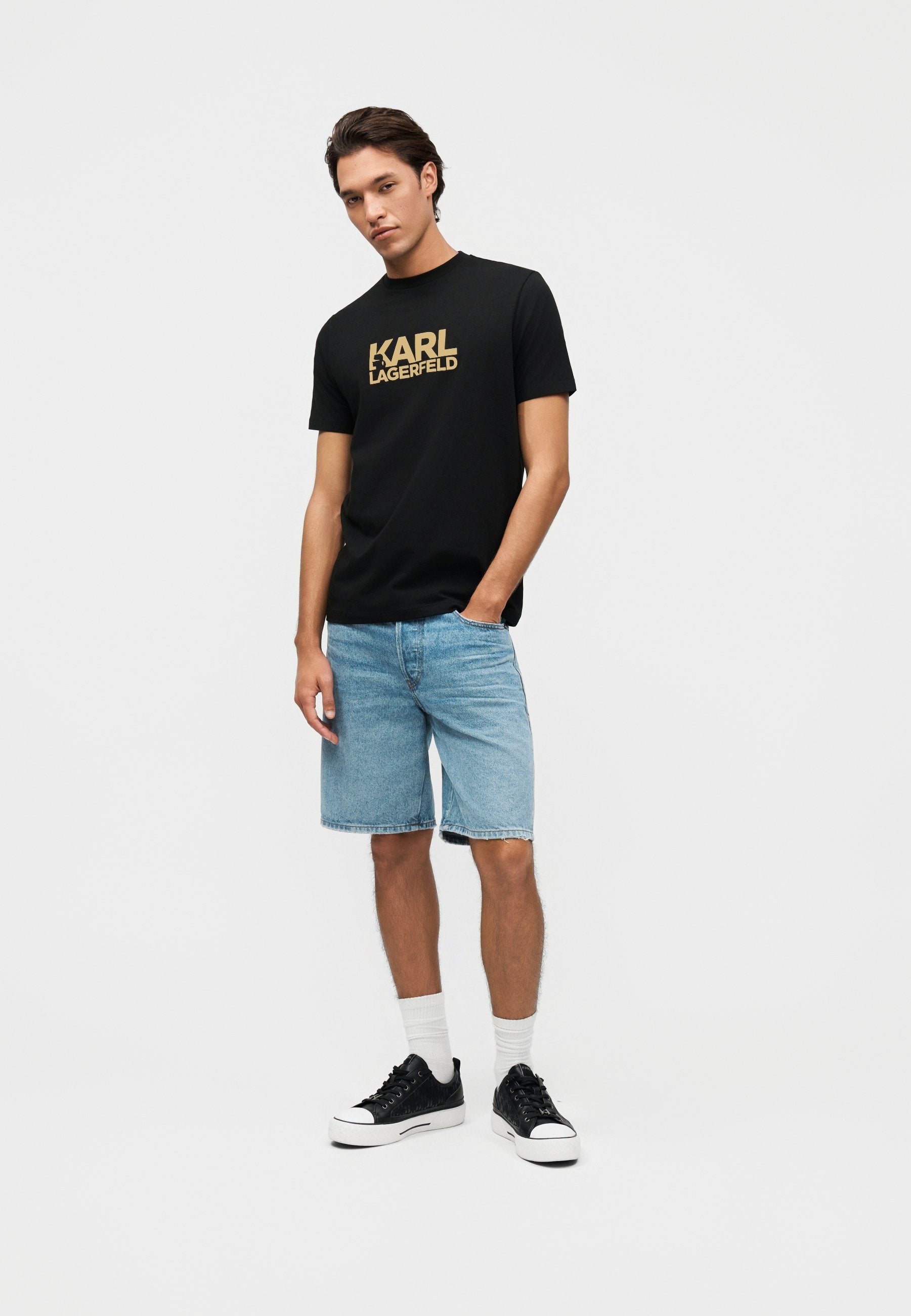 CREW NECK - Print T-shirt - gold-coloured