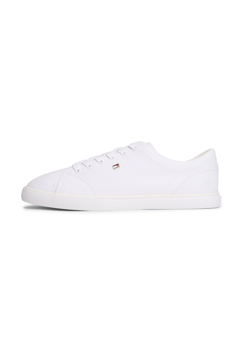 LOW PROFILE CANVAS LACE-UP TRAINERS - Trainers - white