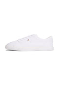 LOW PROFILE CANVAS LACE-UP TRAINERS - Trainers - white