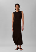 VARIGATED ASYM DRAPED MID - Day dress - black