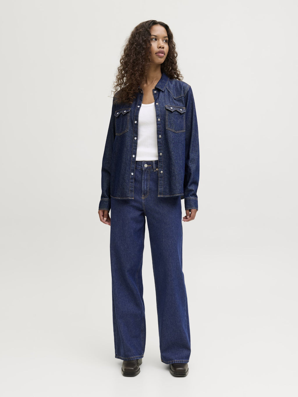 JXTOKYO WIDE FIT DENIM - Jambe large - denim bleu foncé