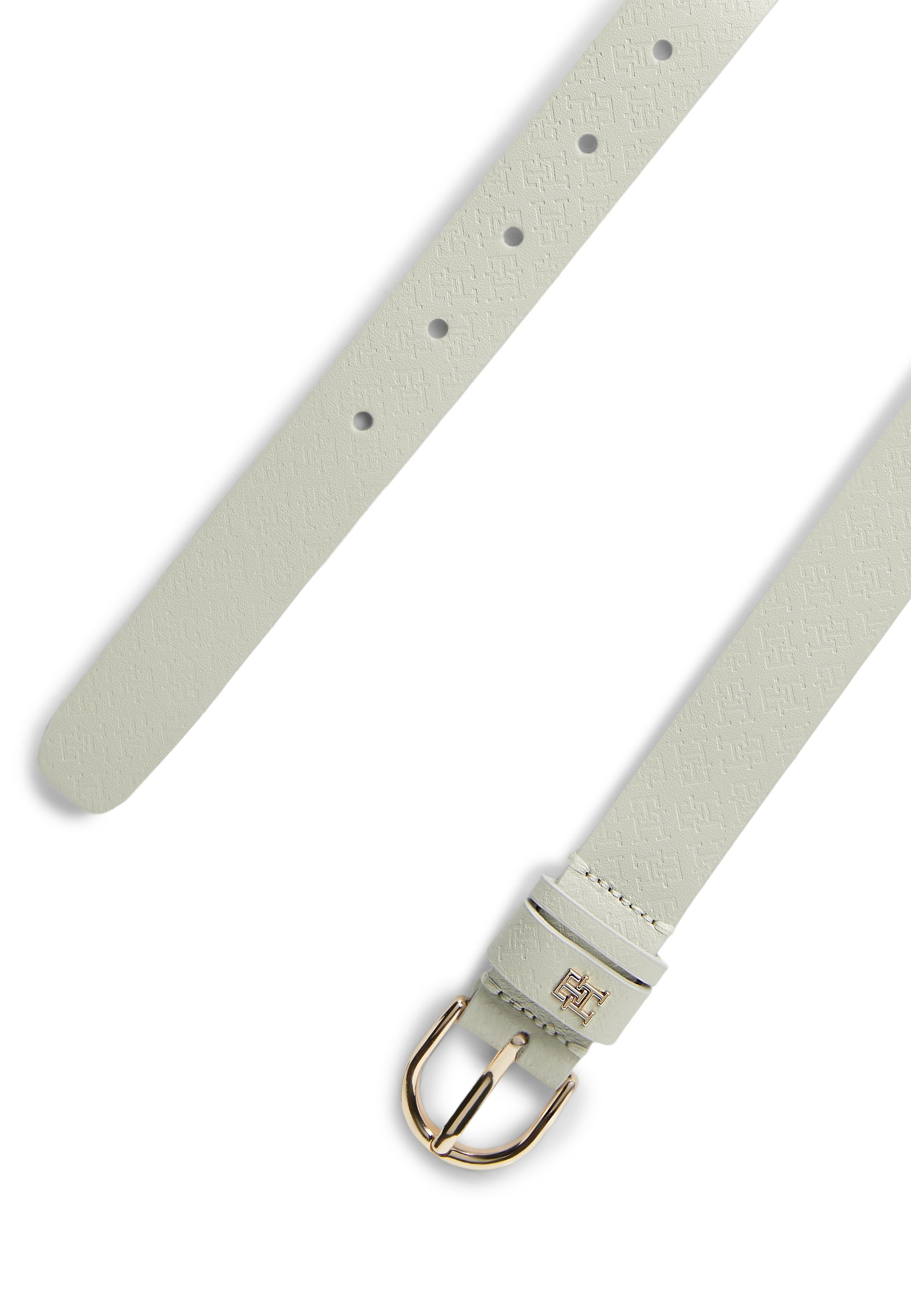 ESSENTIAL TH MONOGRAM PLAQUE LEATHER BELT - Belt - soft cream