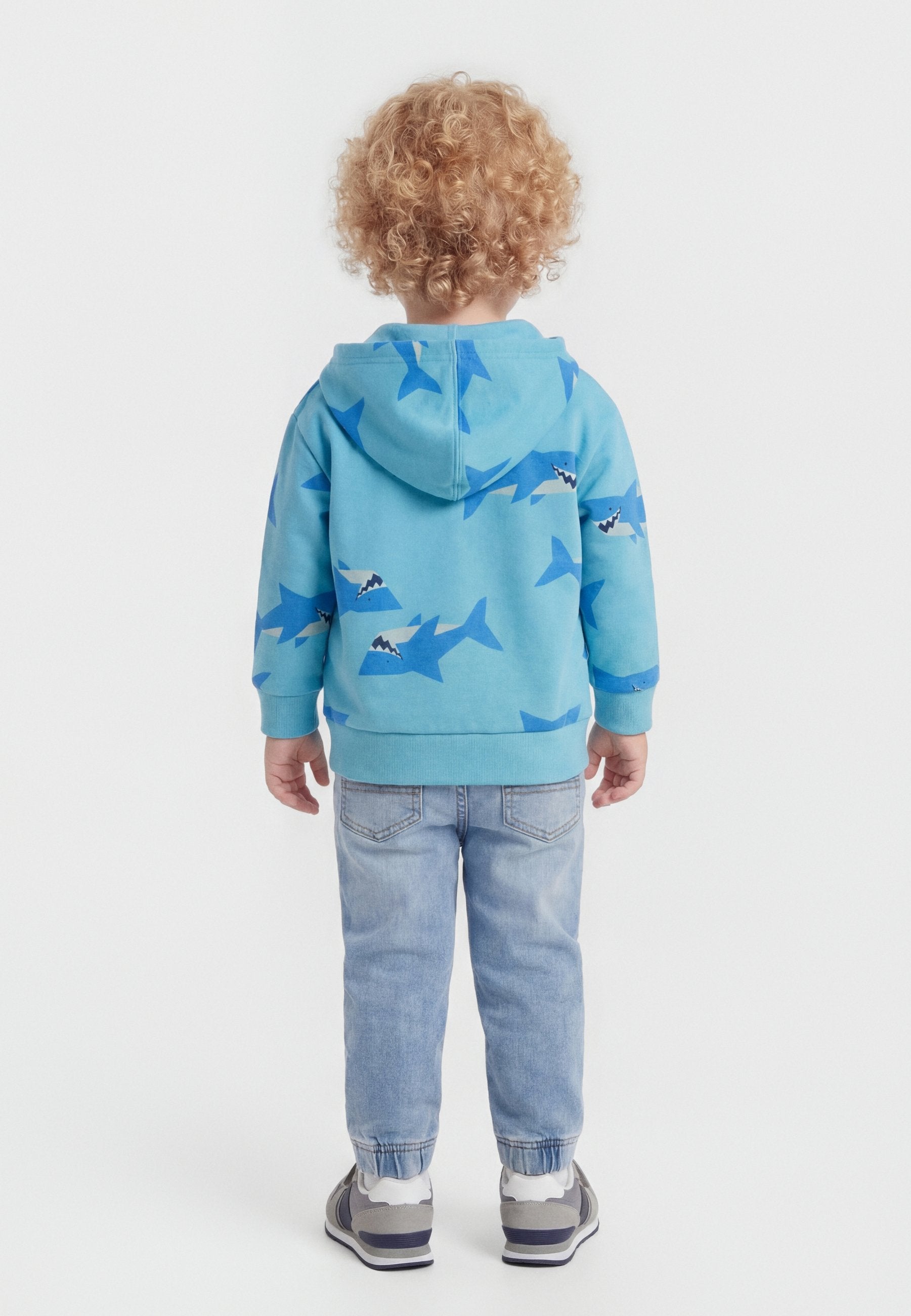 LOGO  - Zip-up sweatshirt - blanket blue