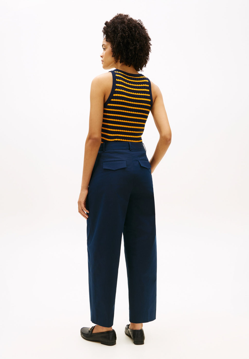 BARREL PLEATED - Trousers - dark night navy