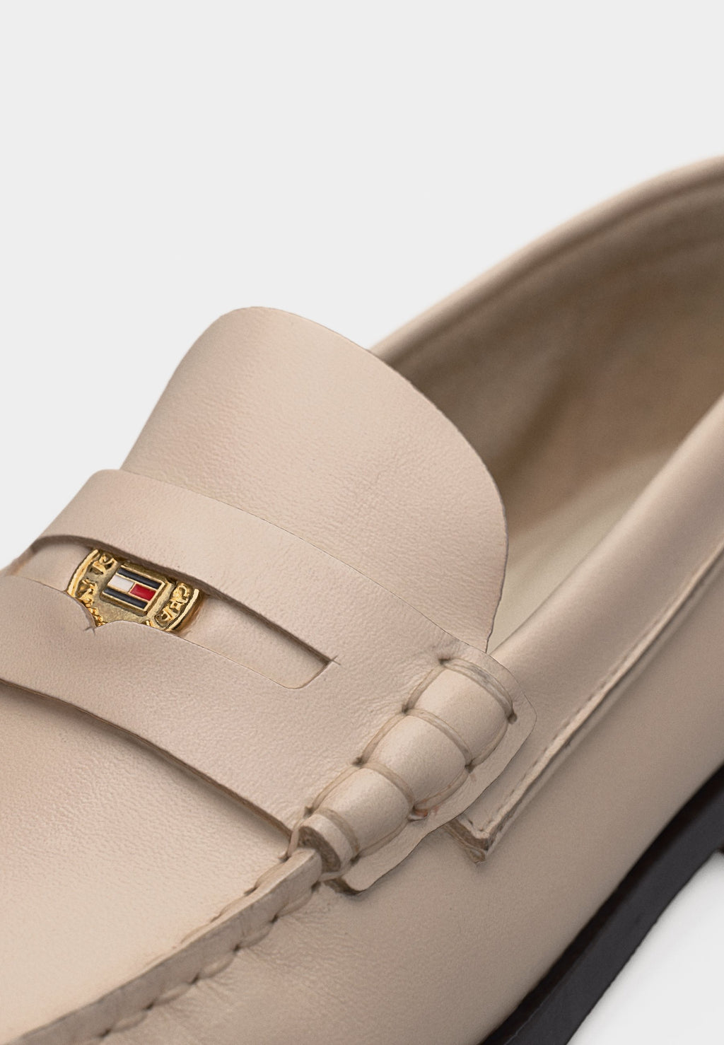 LEATHER PENNY LOAFERS - Slip-ons - soft cream