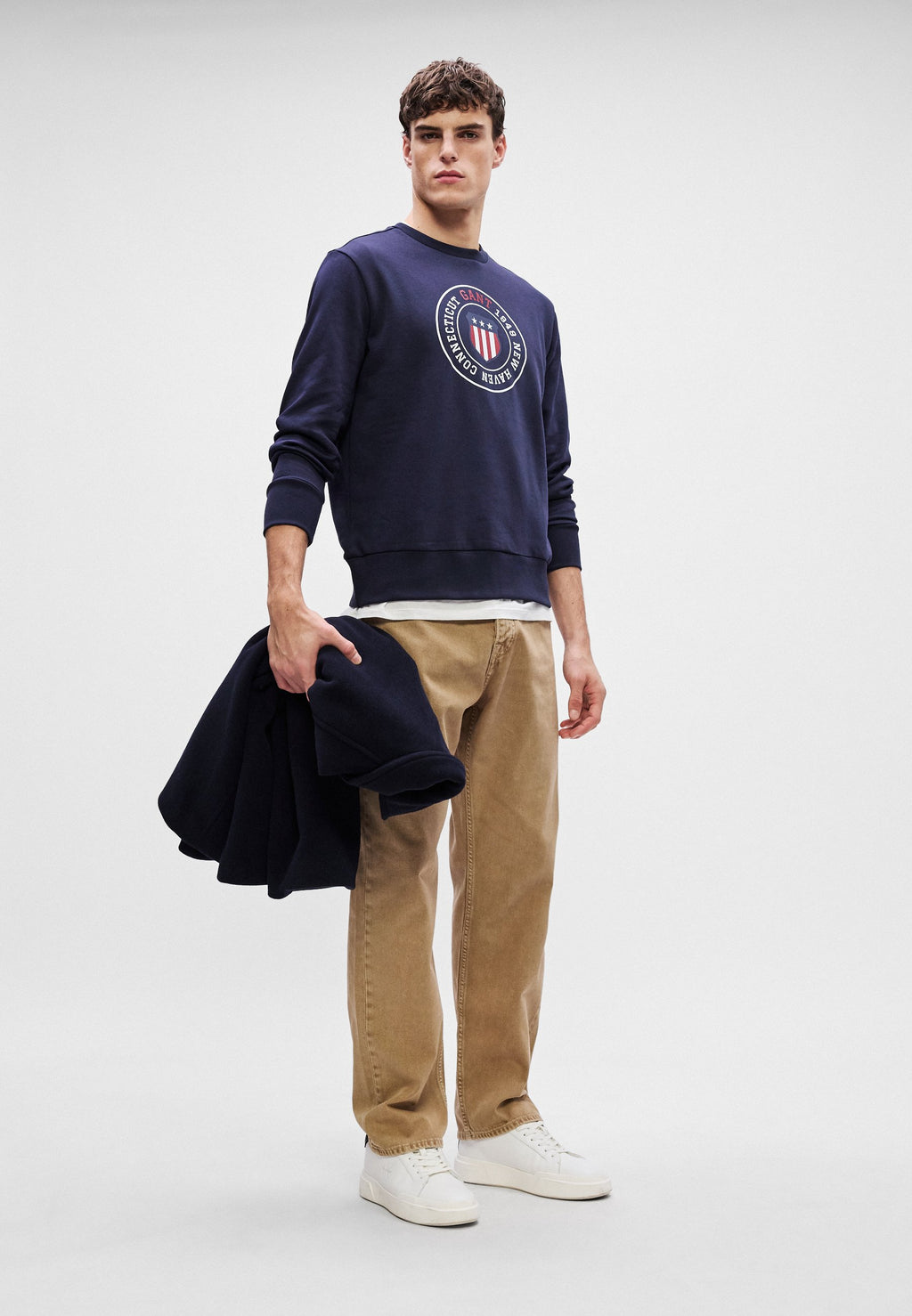 GRAPHIC C NECK - Sweatshirt - evening blue