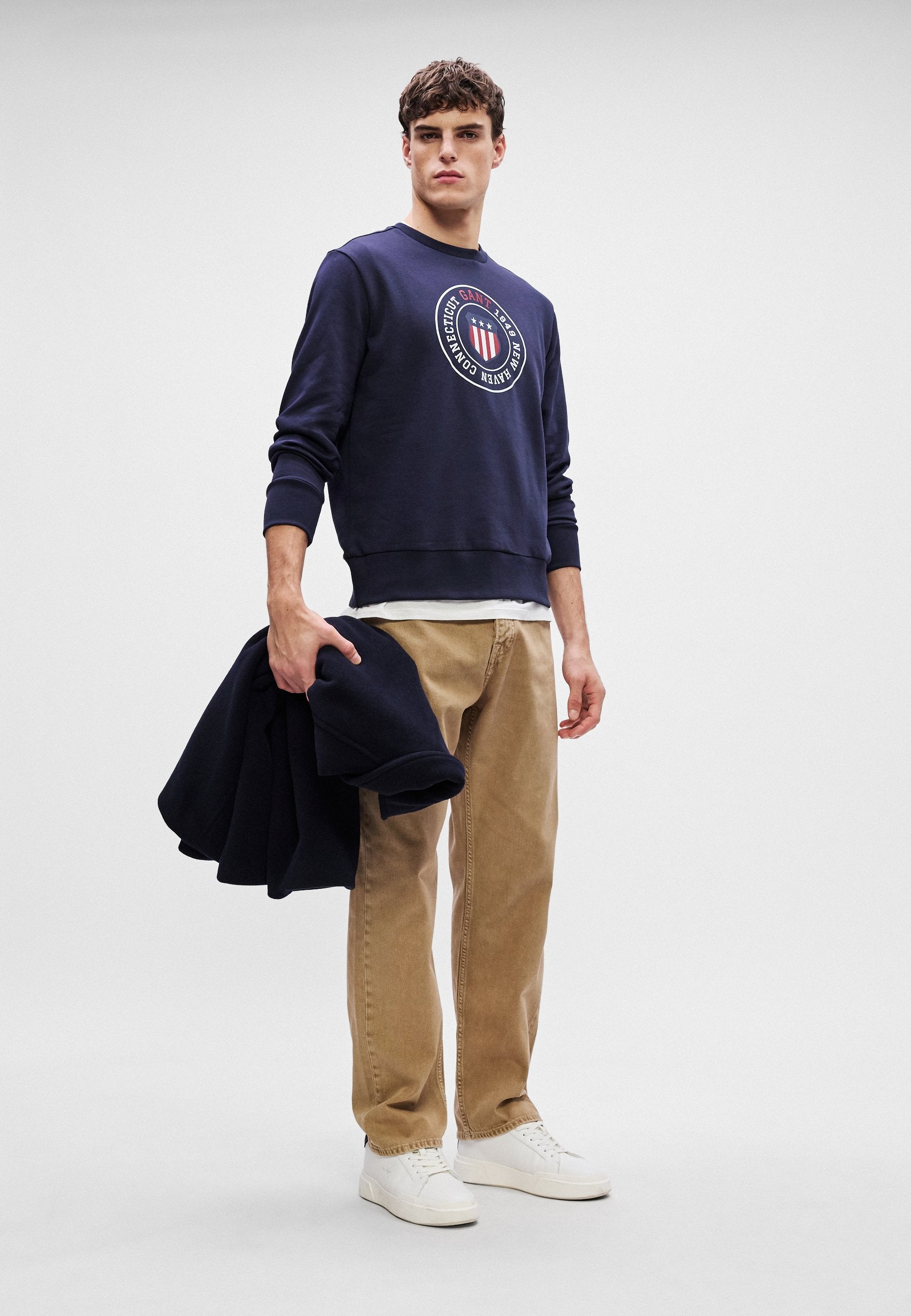 GRAPHIC C NECK - Sweatshirt - evening blue