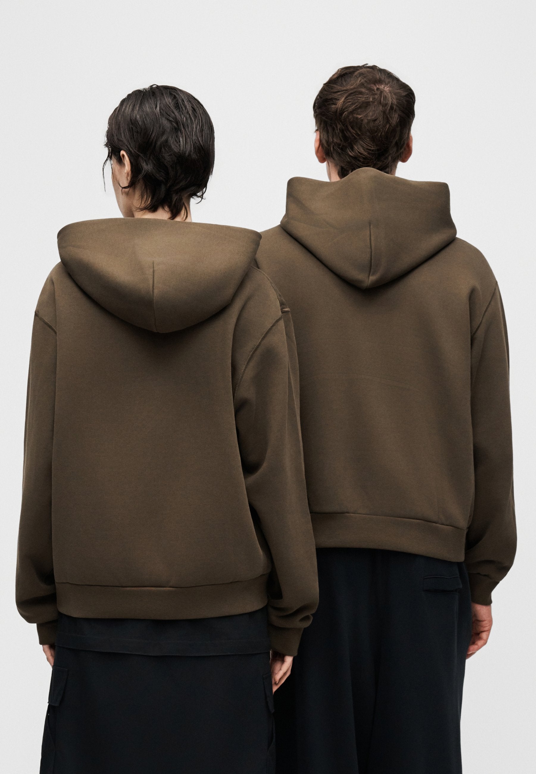 LOGO UNISEX - Hoodie - dark hazel/white