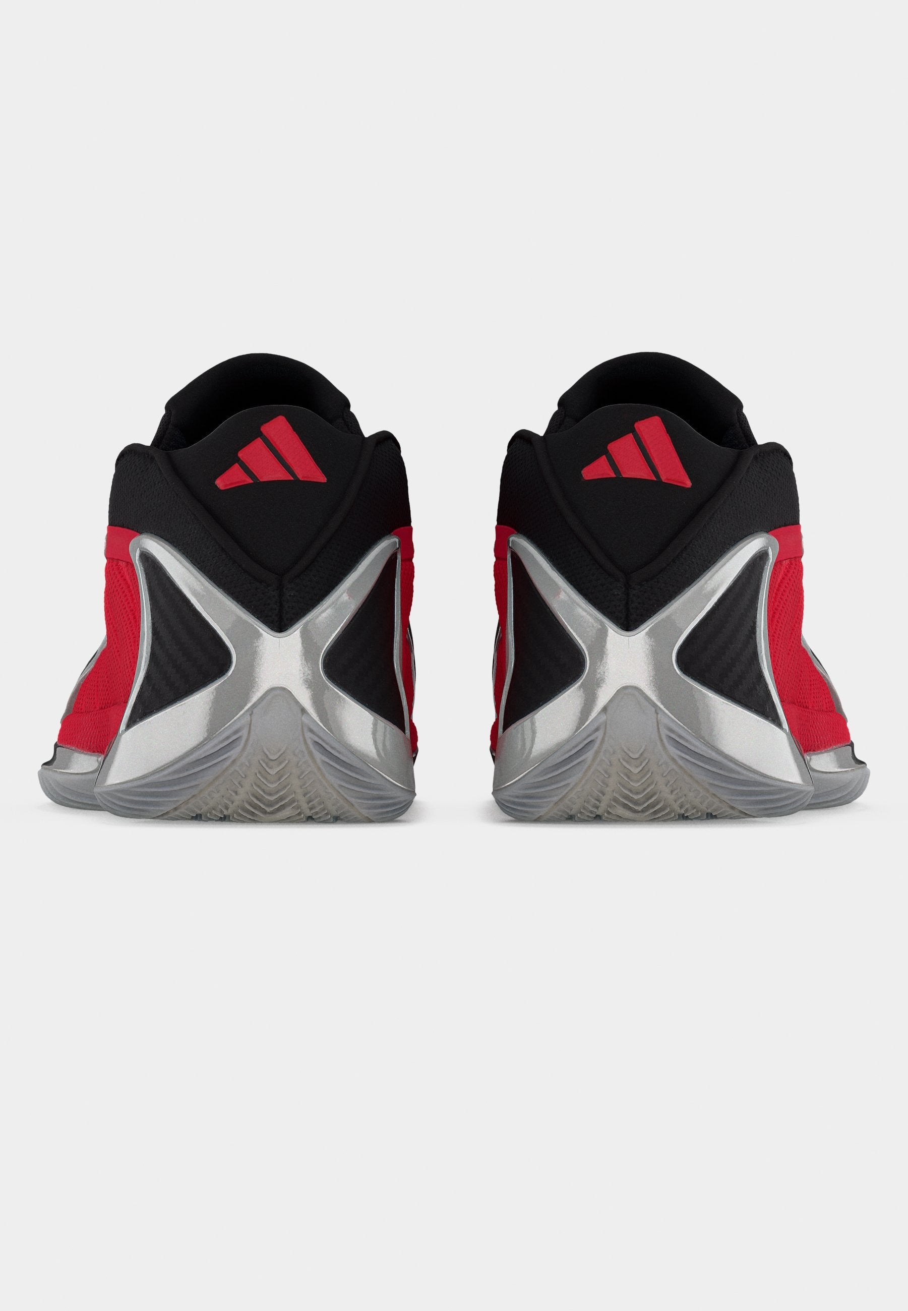 ANTHONY EDWARDS 2 UNISEX - Basketball shoes - silver-coloured metallic/pure ruby/core black