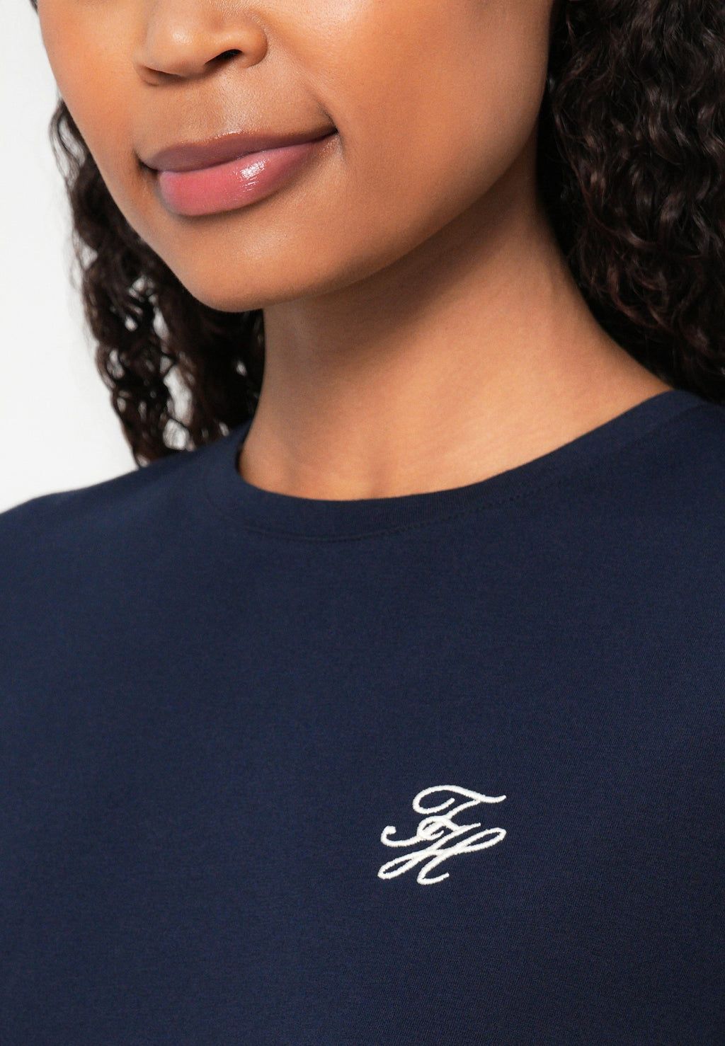 LOGO EMBROIDERY JERSEY CREW NECK T-SHIRT - Basic T-shirt - dark night navy