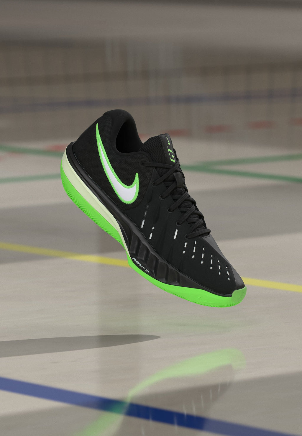 AIR ZOOM GT CUT ACADEMY UNISEX - Basketbol ayakkabısı - siyah/voltage yeşil/volt tint/beyaz