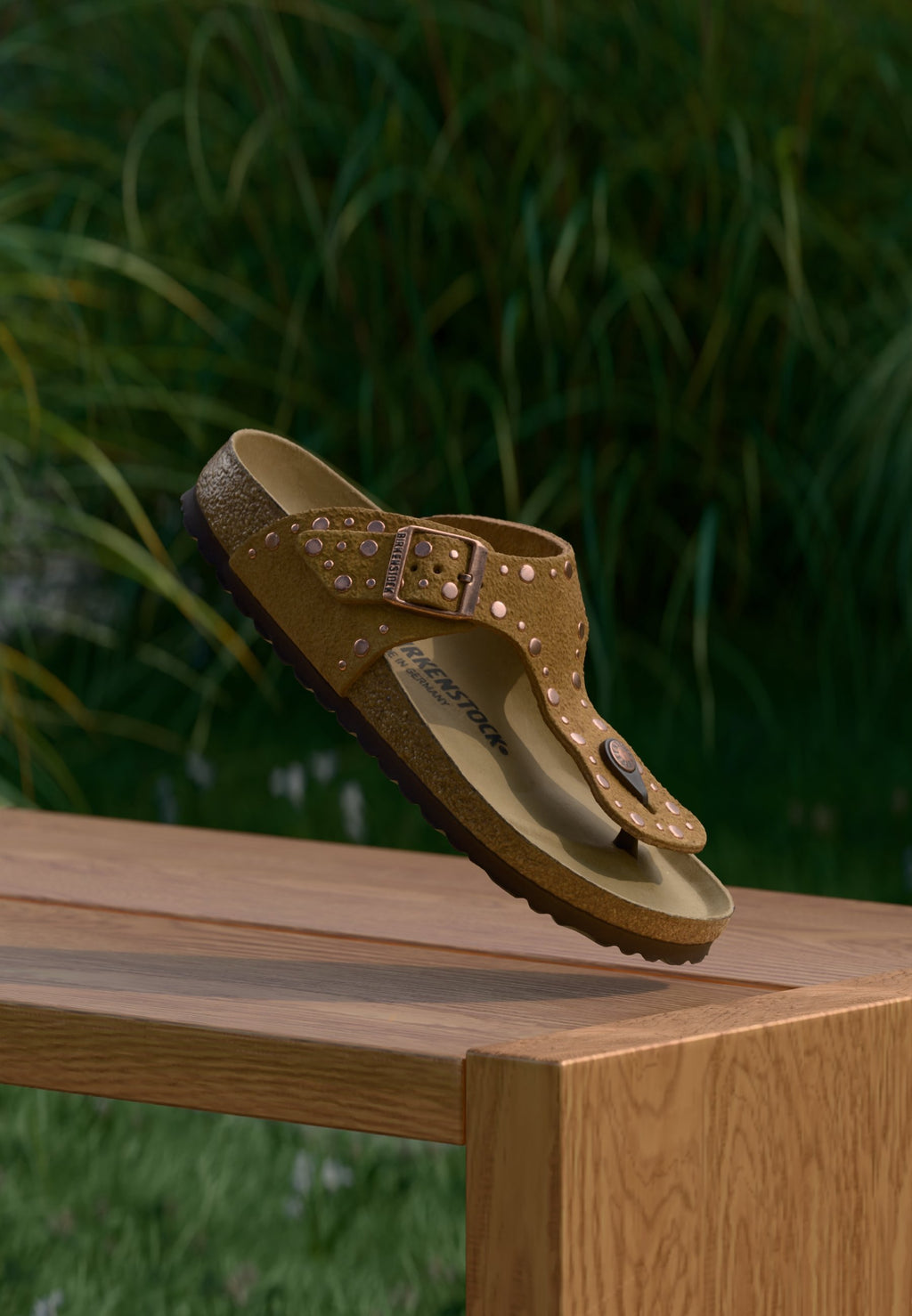 GIZEH RIVET NARROW - T-bar sandals - brown