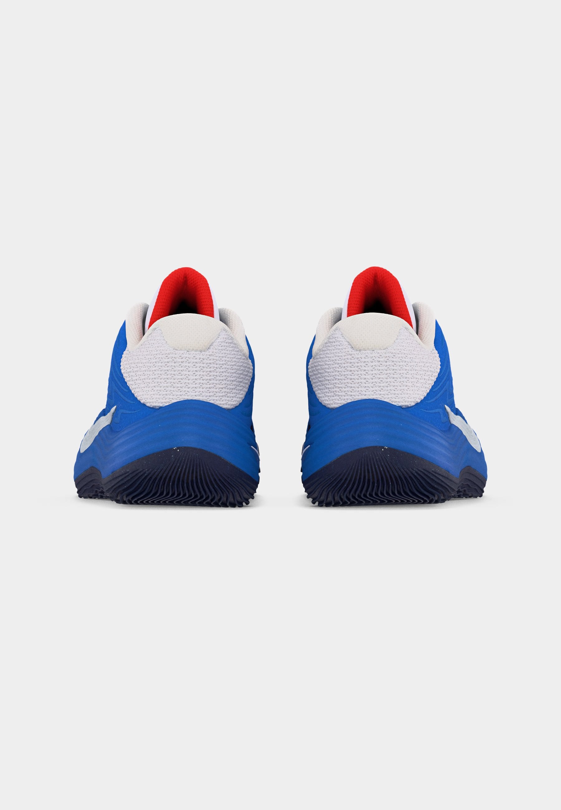 PRECISION 8 LOW UNISEX - Basketball shoes - white/light photo blue/picante red