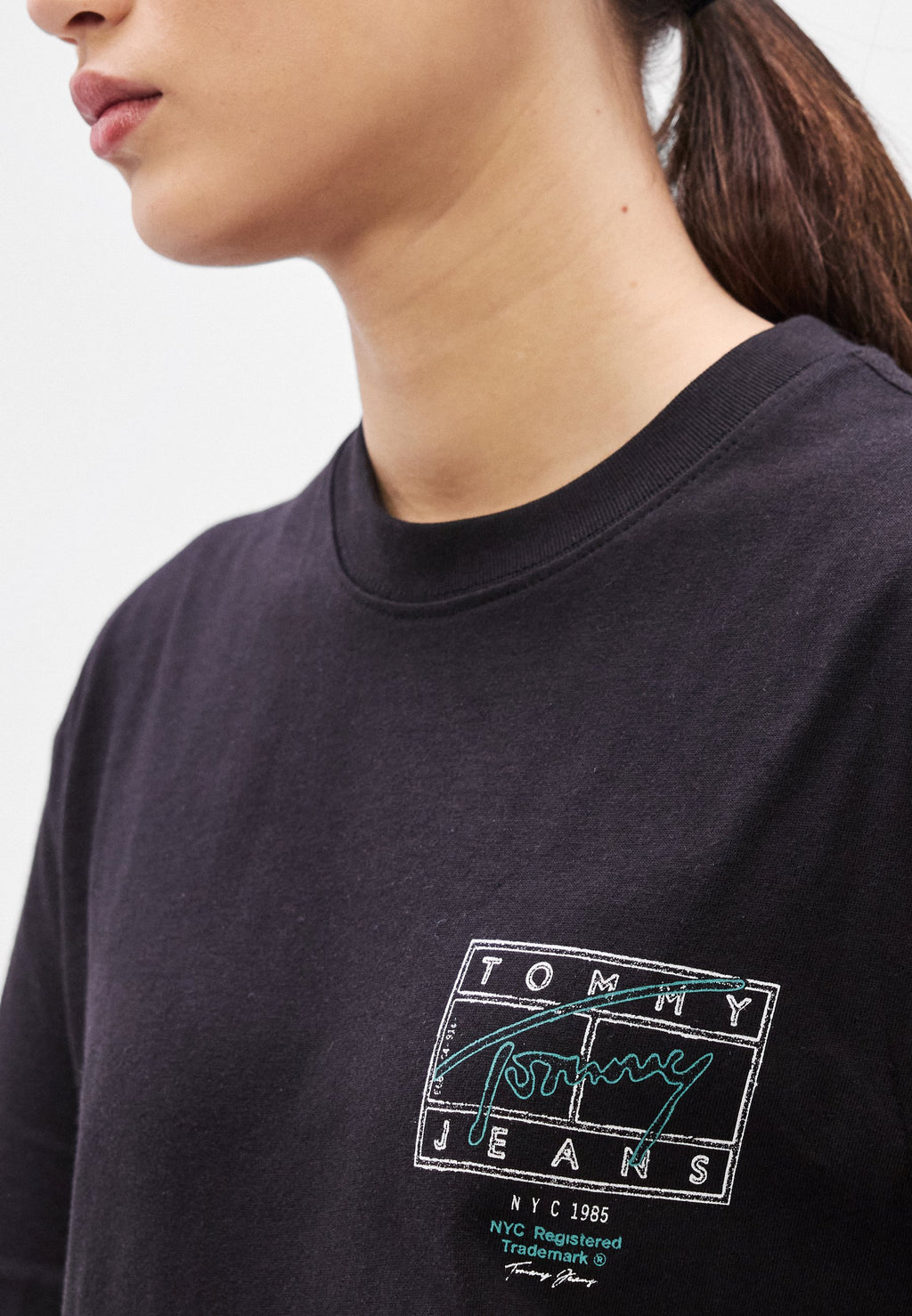 TEE-SHIRT RAS-DE-COU LOGO DOS SIGNATURE - T-shirt imprimé - black