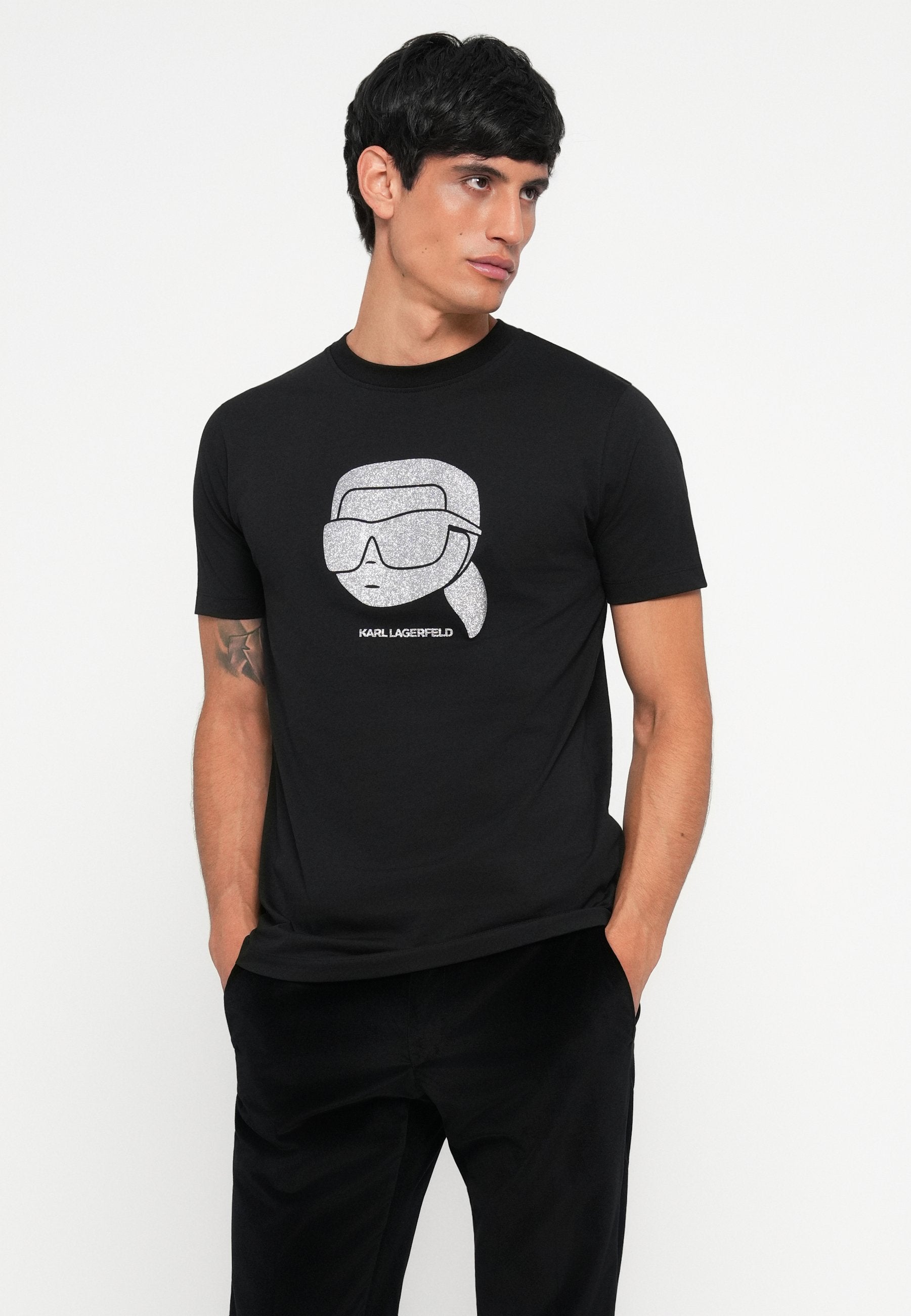 CREW NECK - Print T-shirt - silver coloured