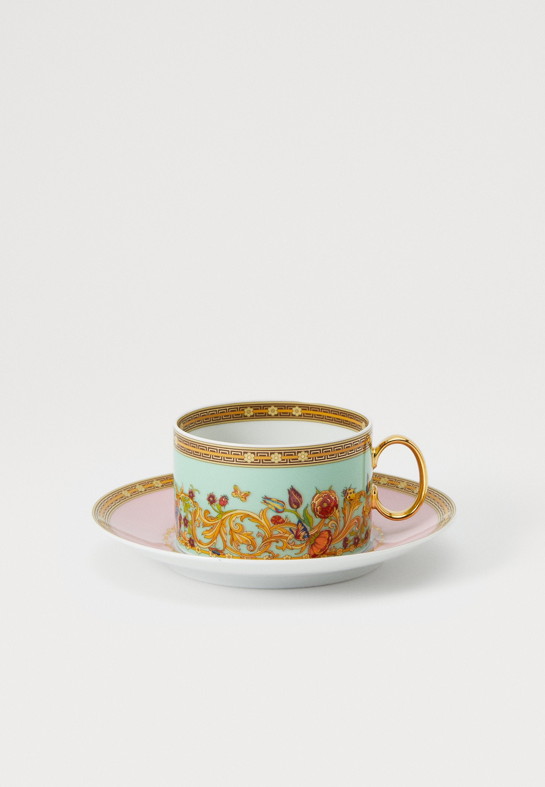 CUP SAUCER 4 LOW SET - Saucer - white/multicoloured