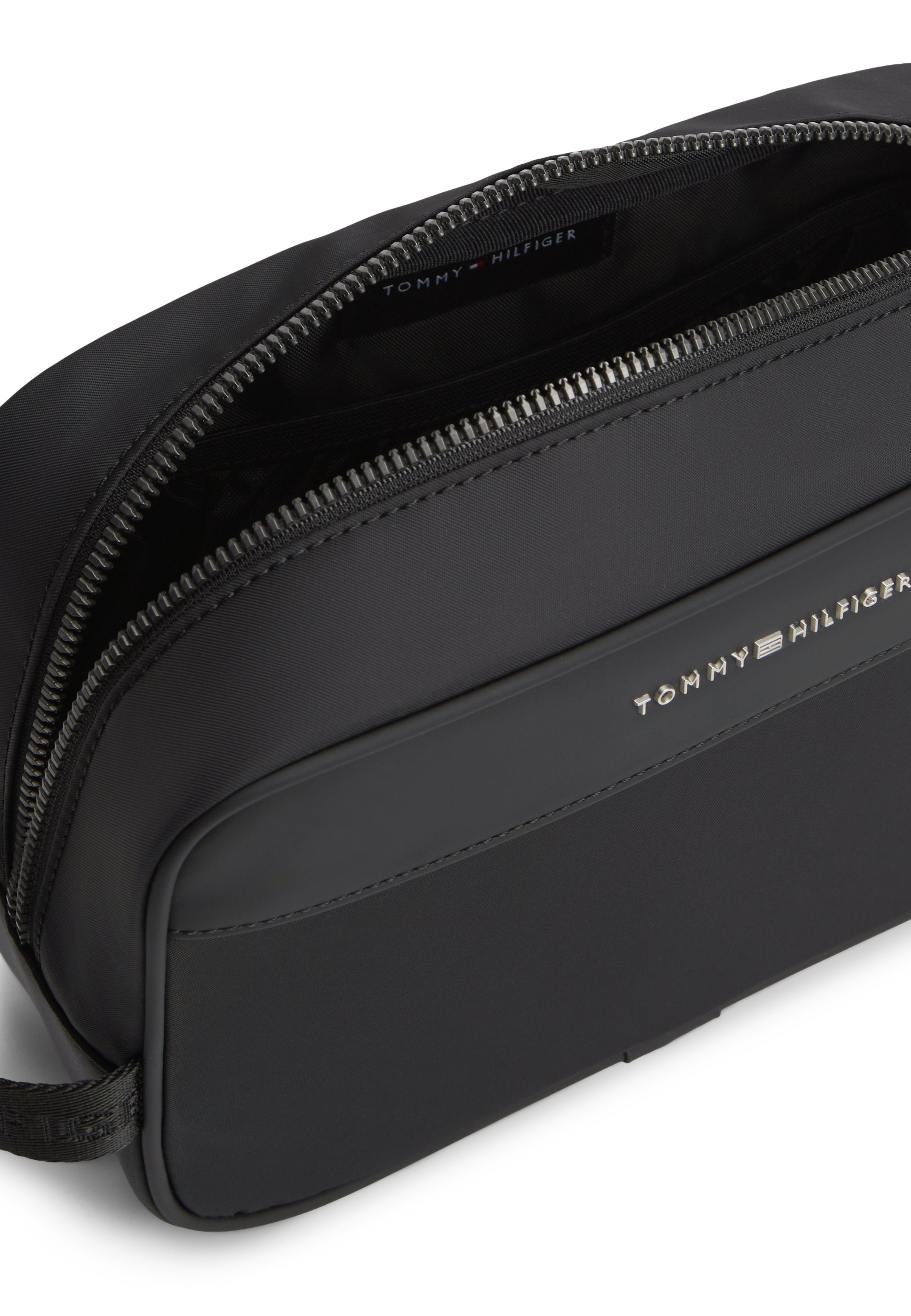 LOGO SIDE HANDLE WASHBAG - Wash bag - black