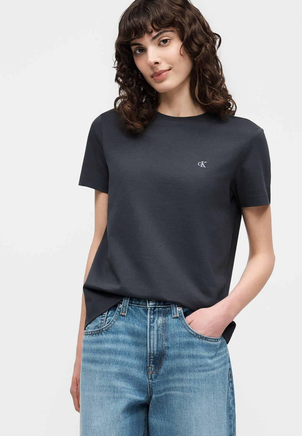 MONOGRAM CREW TEE - Basic T-shirt - dark grey