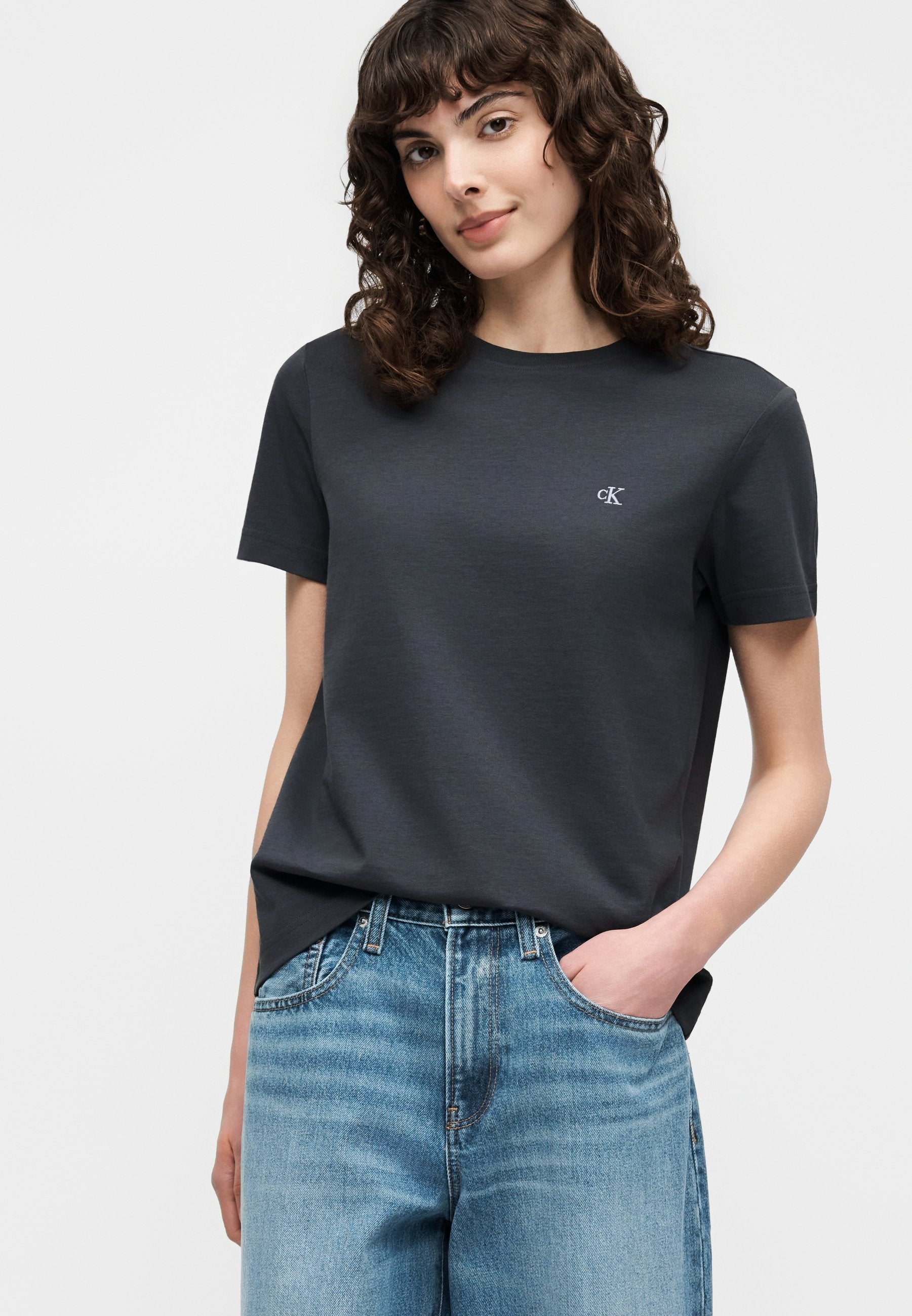 MONOGRAM CREW TEE - Basic T-shirt - dark grey