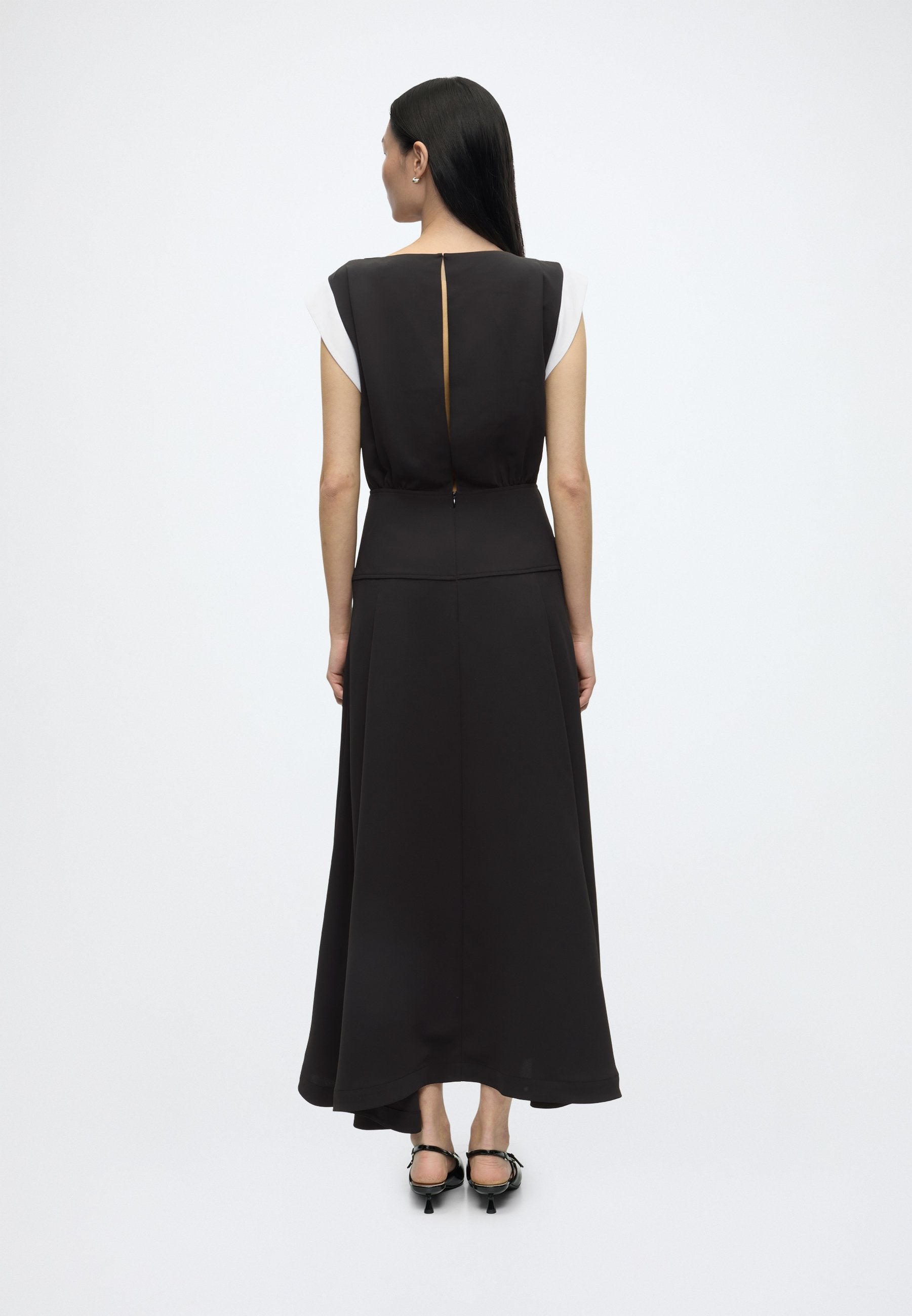FRILL HEM MAXI - Day dress - black/white