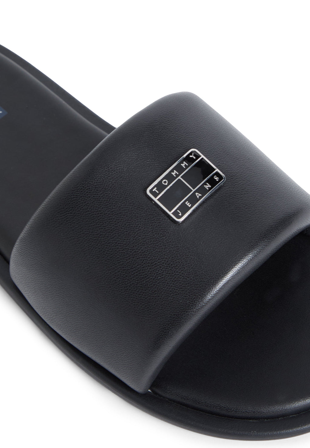 LEATHER PADDED STRAP SLIDES - Mules - black