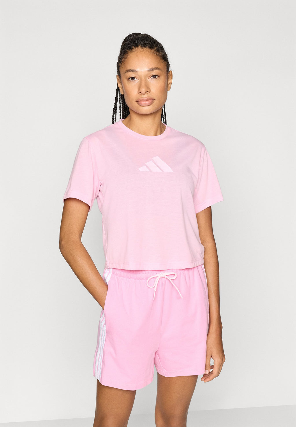 ADIDAS WORKOUT ESSENTIALS BIG PERFORMANCE LOGO TRAINING - T-shirt imprimé - true pink