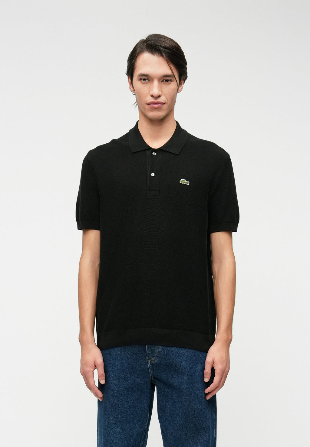 KNIT POLO - Polo shirt - black