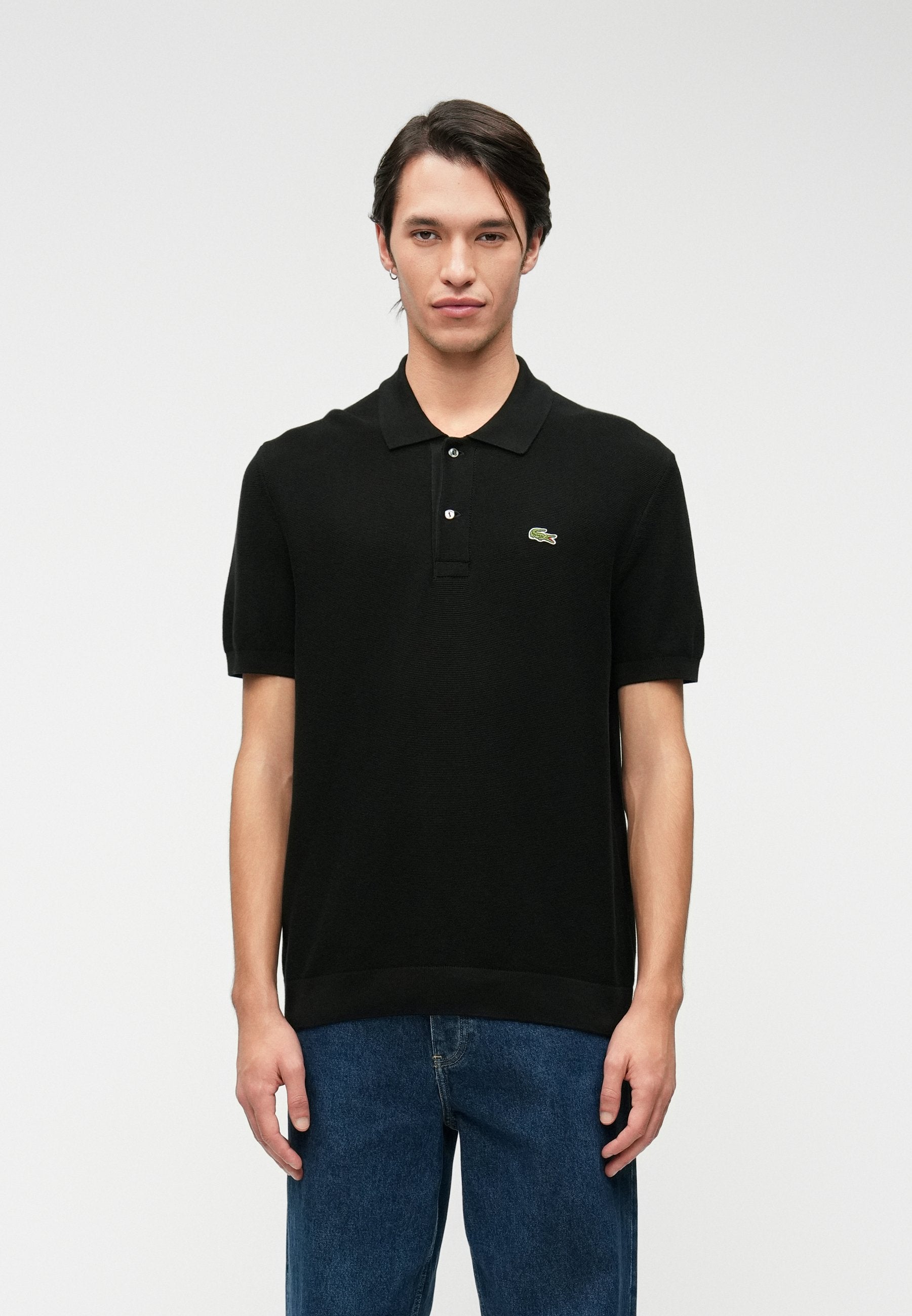 KNIT POLO - Polo shirt - black