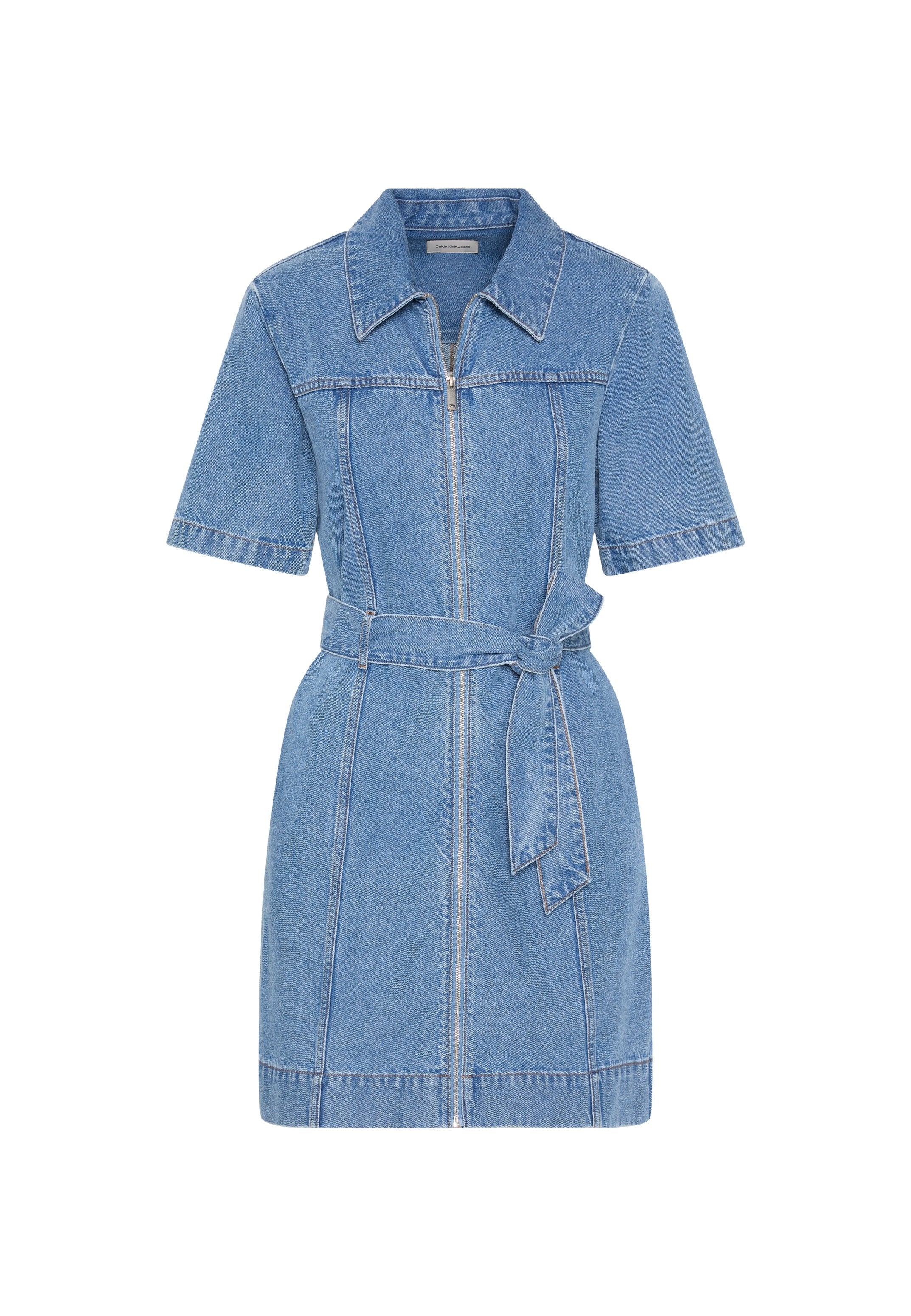 BELTED - Denim dress - radio blues