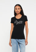 SCRIPT TEE - Print T-shirt - jet black
