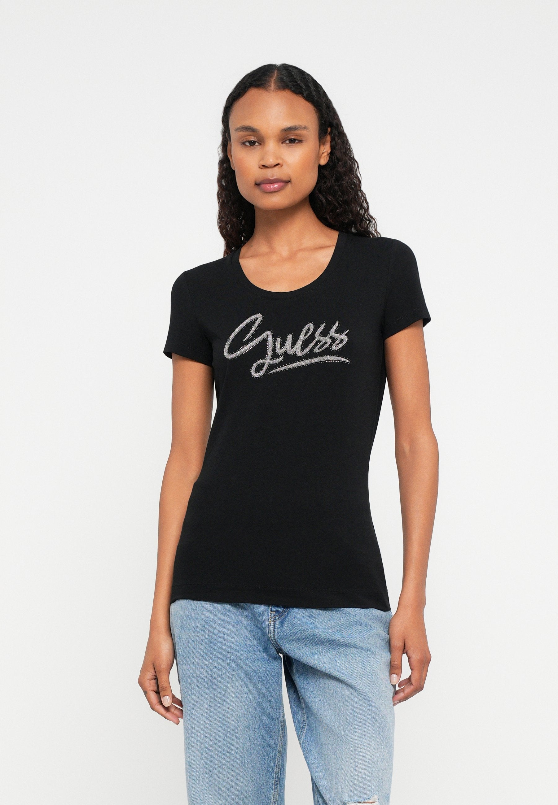 SCRIPT TEE - Print T-shirt - jet black
