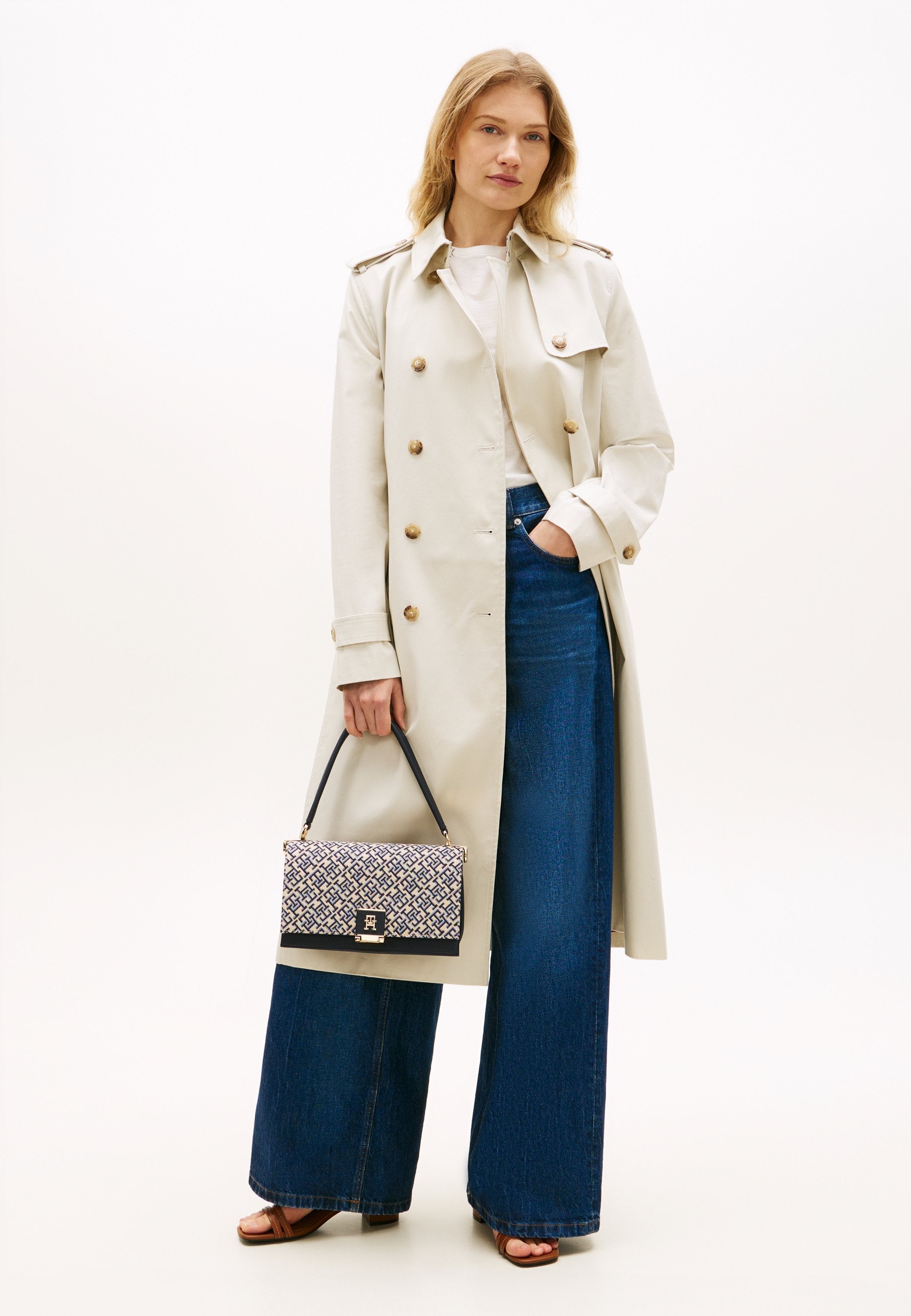 TH MONOGRAM JACQUARD CROSSBODY BAG - Handbag - blue mono